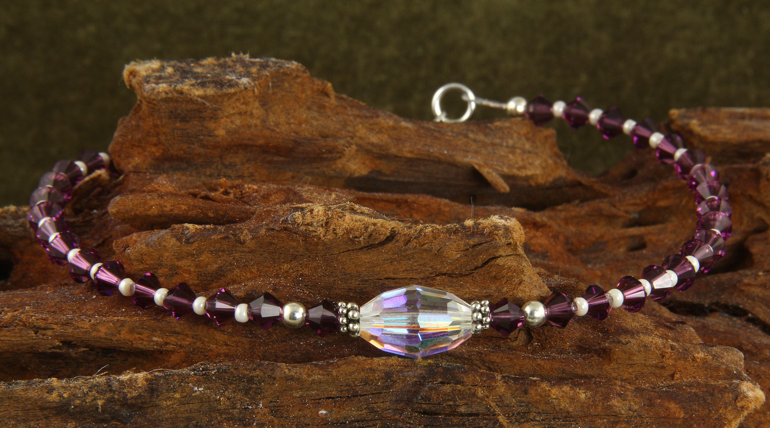 Custom Amethyst Crystal Beaded Anklet for Women - Adjustable Healing Stone Ankle Bracelet - Perfect for Yoga, Meditation, Boho Fashion & Beach Wear