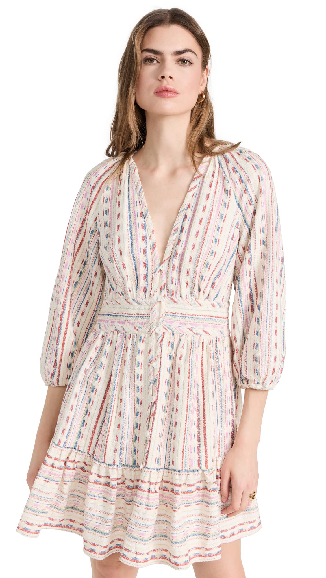 Shoshanna Women's Breeze Linen Stripe Mini Dress - Breathable Summer Dress for Beach, Vacation & Casual Outings