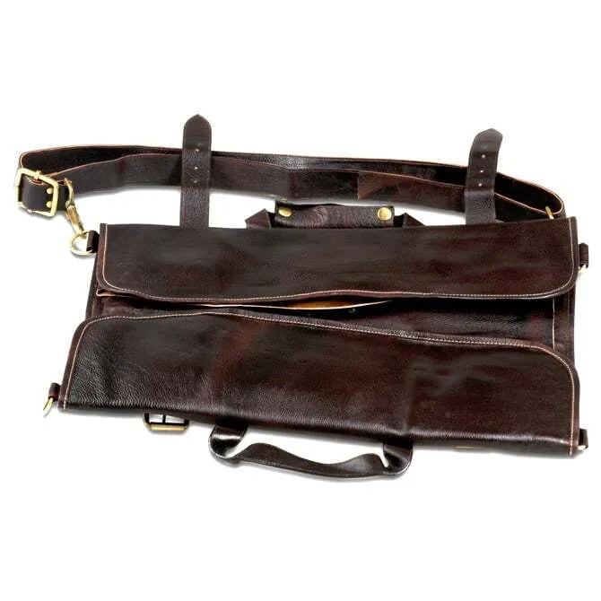 Boldric Leather Knife Bag with 18 Pockets - Premium Chef Knife Roll for Professional Cooks & Culinary Students - Perfect for Kitchen Storage, Travel & Culinary School