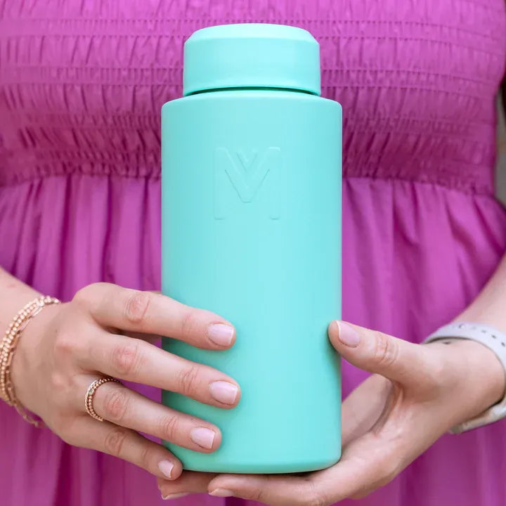 Montii.Co Fusion Universal Insulated Base 1L - Premium Thermal Water Bottle for Hot & Cold Drinks | Perfect for Hiking, Gym, Office & Travel | Lagoon Blue