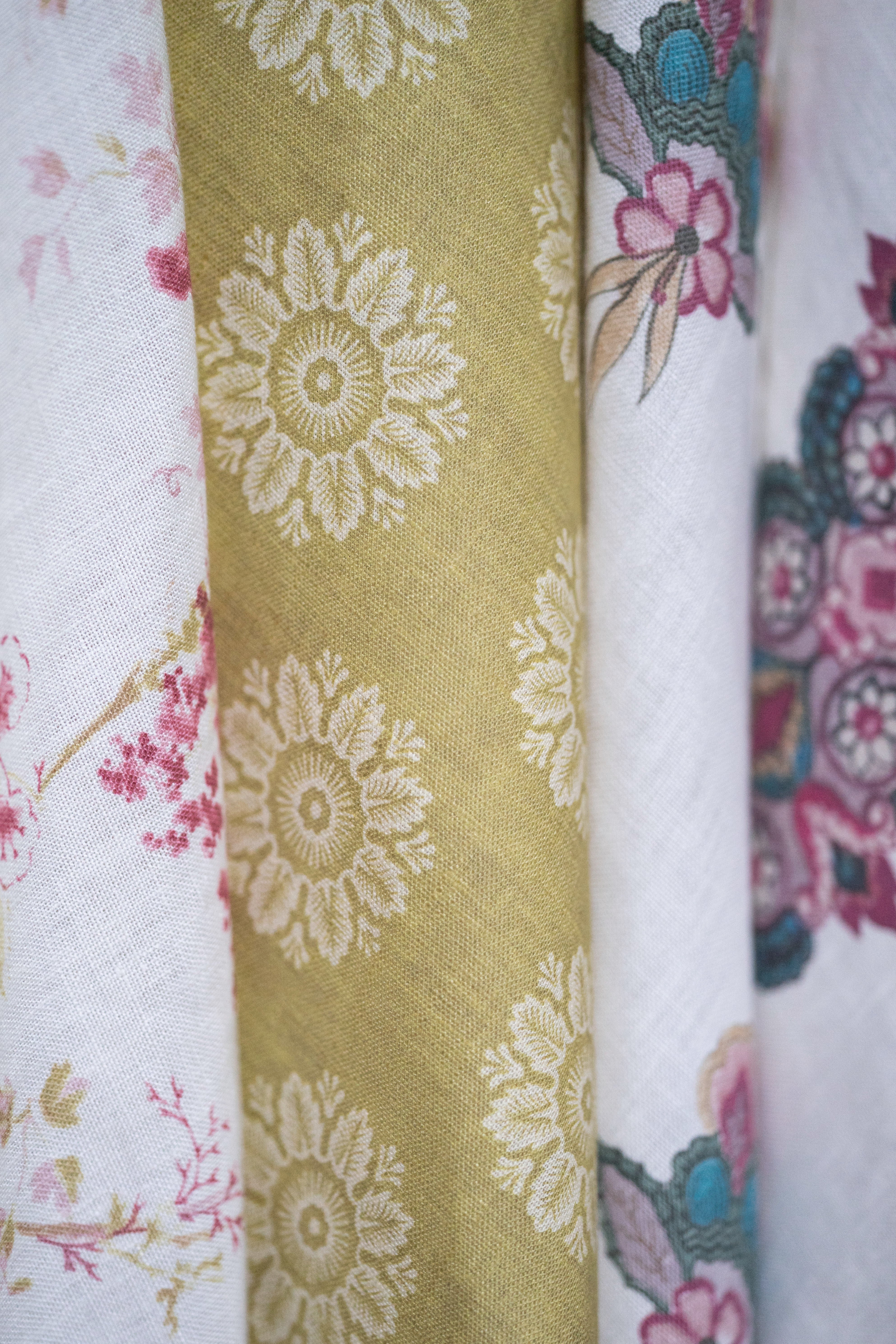Premium Linen Fabric - Ronda Linen & Pyrus Green - Soft Natural Material for Home Decor, Clothing & DIY Crafts