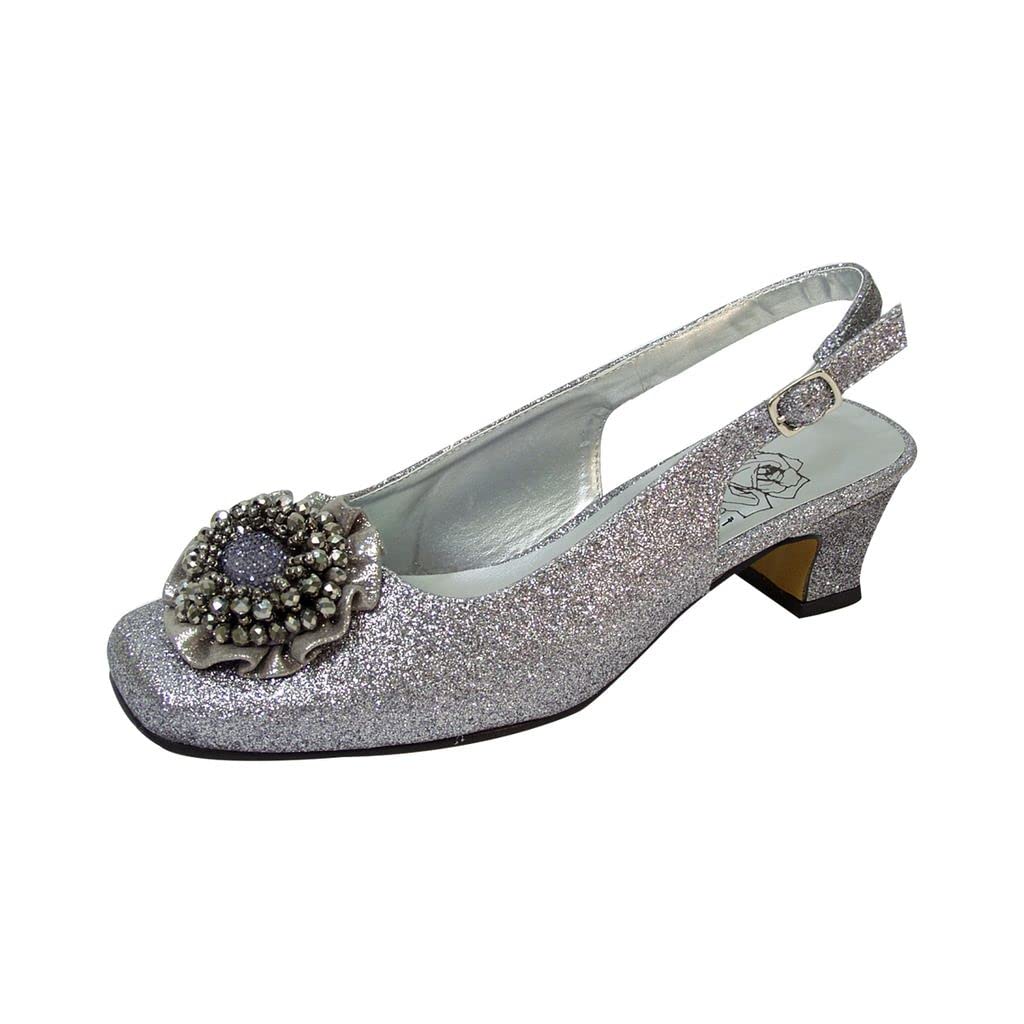 Floral Dara Women's Wide Width Dress Slingback Shoes - Comfortable & Stylish for Weddings, Parties & Office Wear