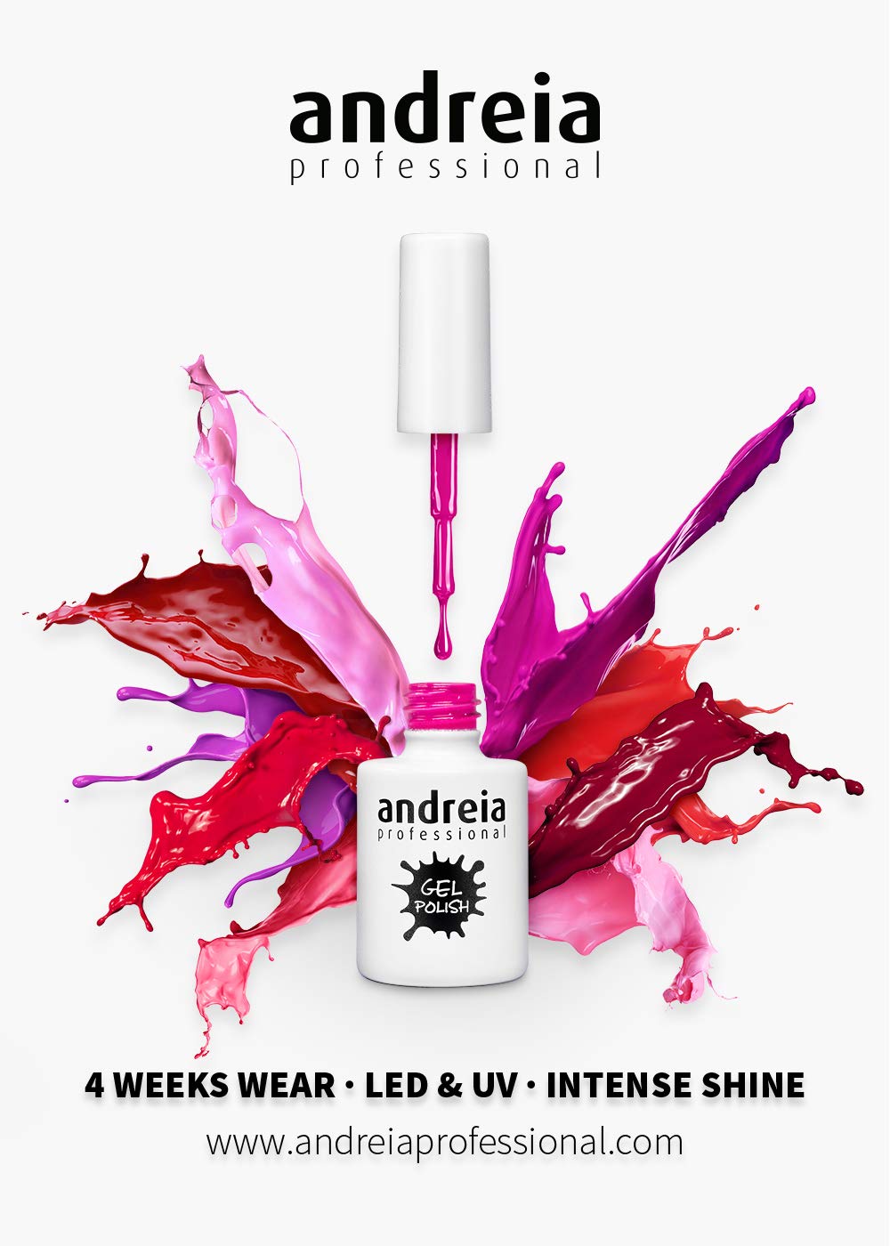 Andreia Semi-Permanent UV LED Gel Nail Polish - Long Lasting 4 Weeks French Manicure with Intense Shine | Metallic Gold Shimmer (Color 281) - 10.5ml | Perfect for Salon, Home Nail Art & Special Occasions
