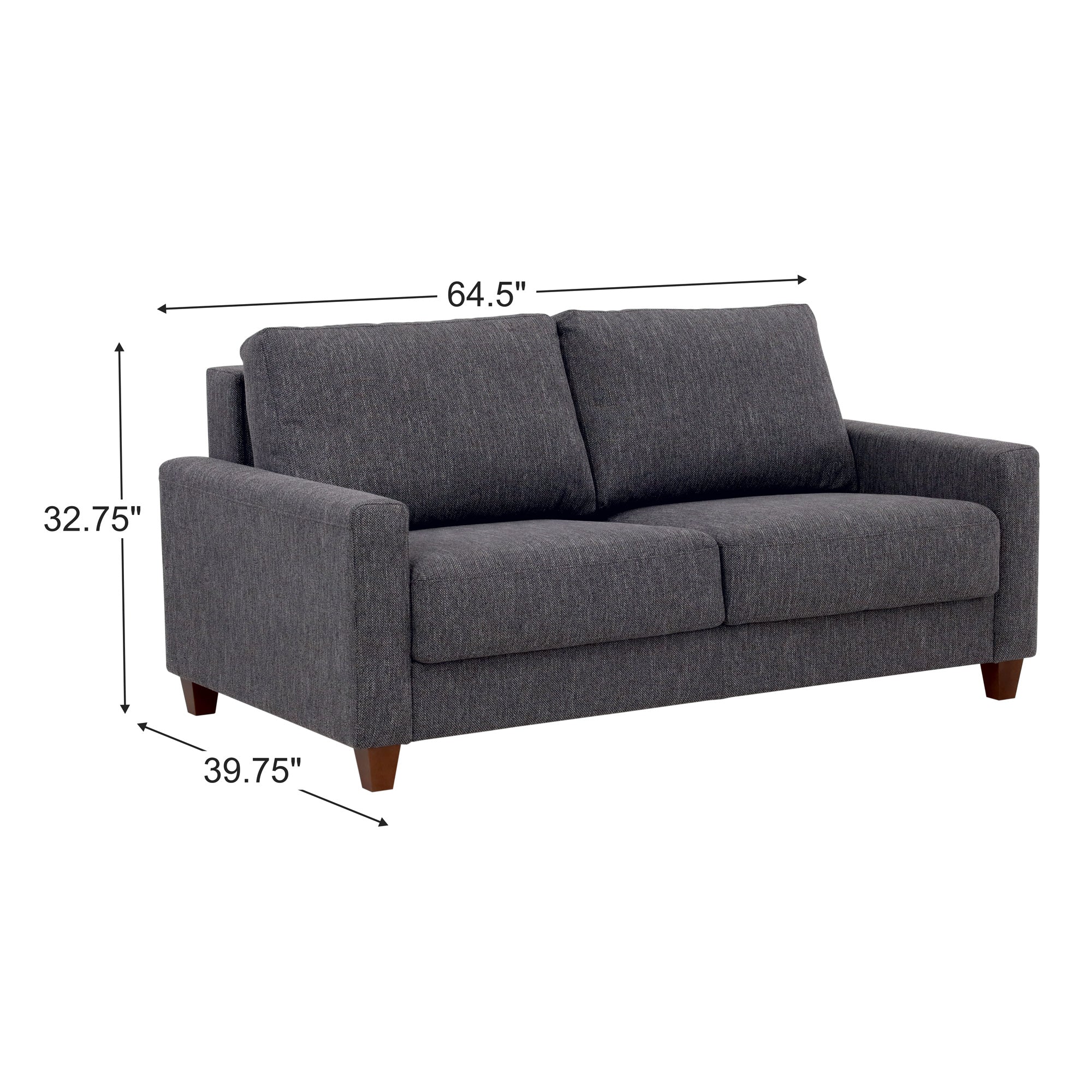 Nico Sleeper Loveseat - Convertible Sofa Bed with Storage | Comfortable Small Space Furniture for Living Room, Guest Room & Studio Apartments