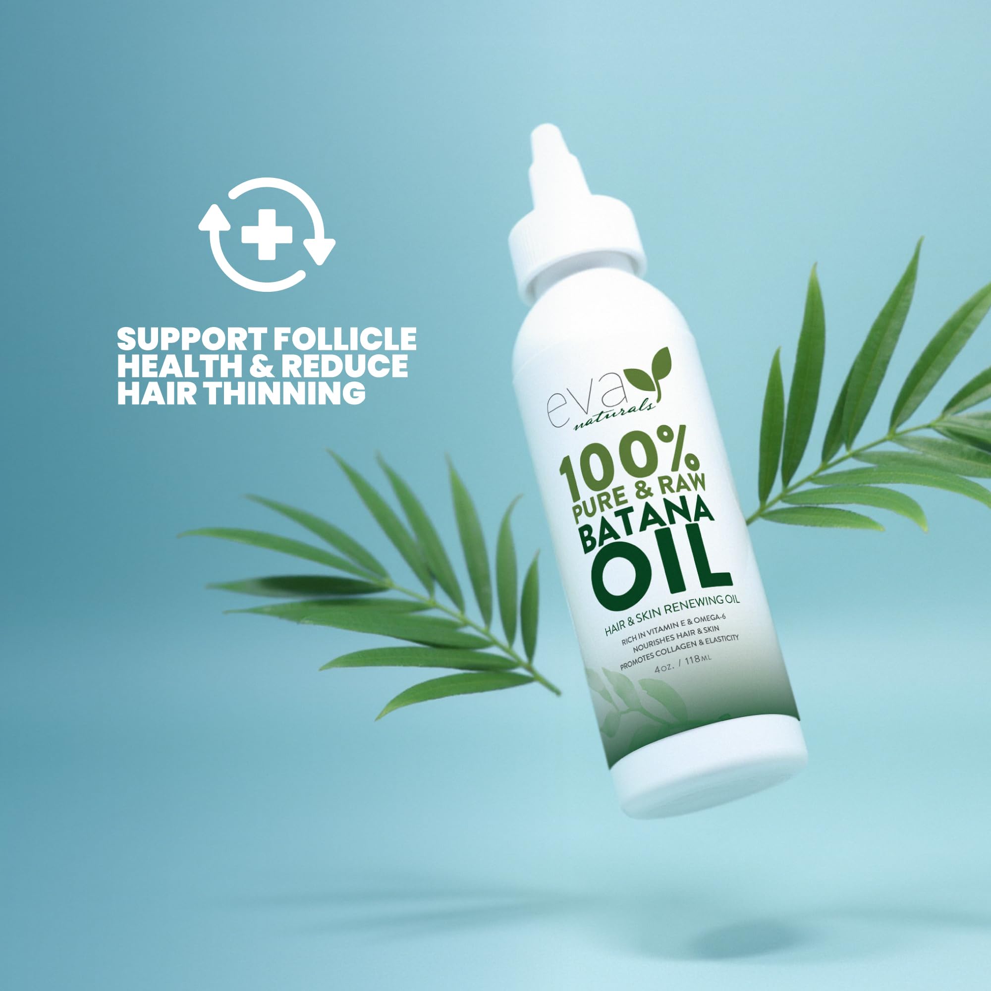Eva Naturals 100% Pure Batana Oil for Hair Growth, Scalp Care, Skin & Beard Treatment - 100% Unrefined Cold-Pressed Oil from Honduras - Natural Moisturizer for Dry Hair & Skin | Perfect for Daily Hair Care Routine & Beard Maintenance