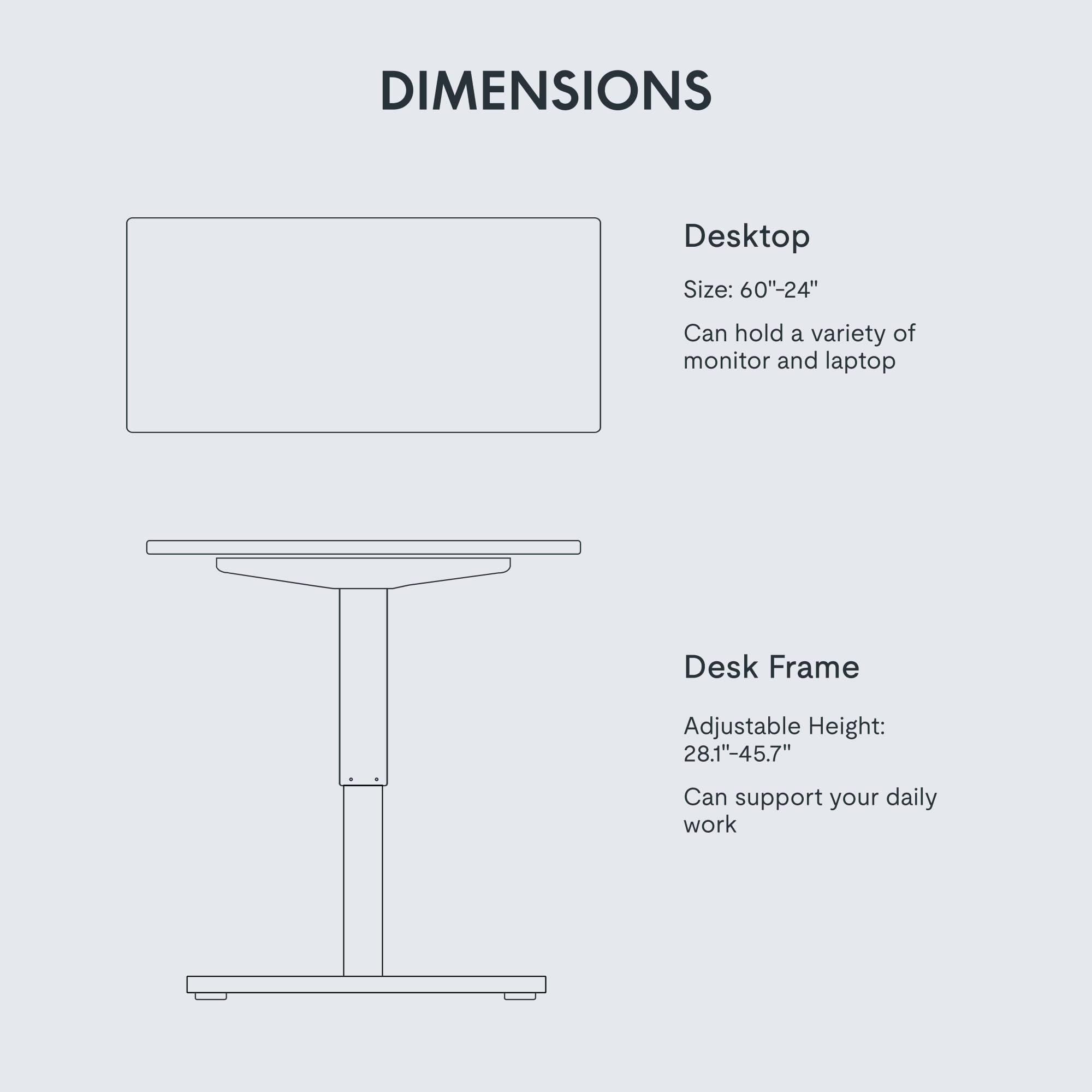FLEXISPOT EN1 Electric Height Adjustable Standing Desk 60 x 24 Inches - Seamless One-Piece Desktop, Silver Frame & White Top (2 Packages) - Perfect for Home Office, Gaming Setup & Workspace Ergonomics