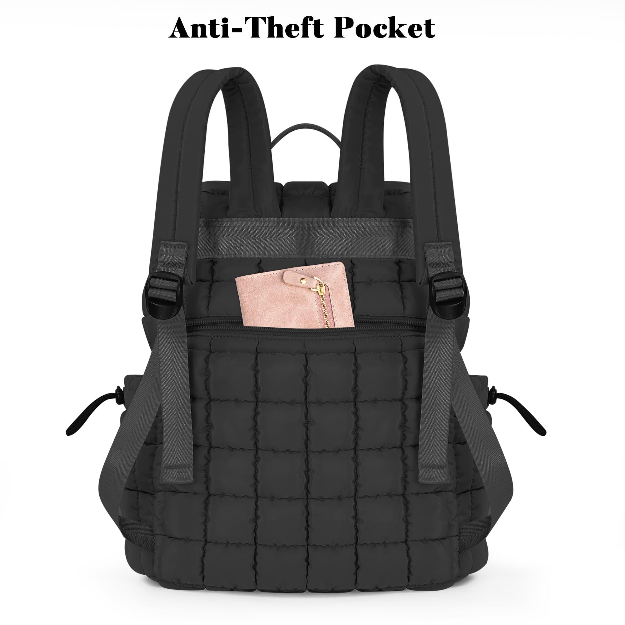 Lightweight Puffer Quilted Travel Backpack for Women - Small Casual Daypack Purse with Fashionable Design - Perfect for Daily Use, Work, School & Weekend Getaways - Grey