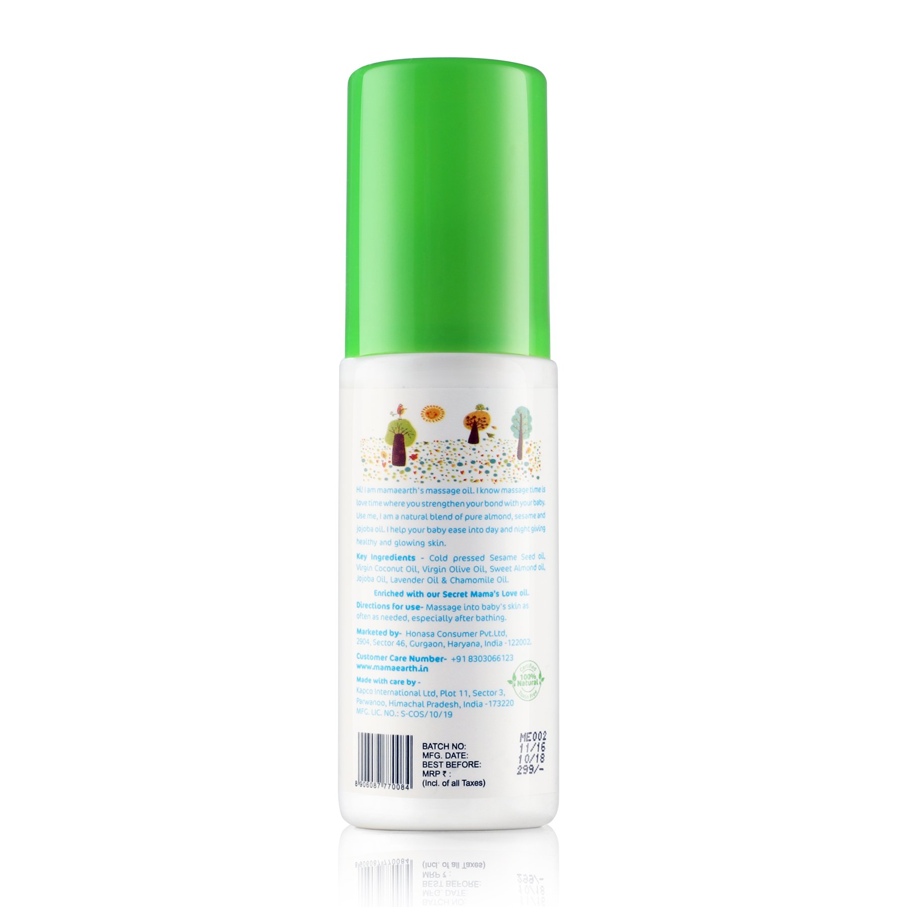 Mamaearth Soothing Baby Massage Oil - 100ml | Fragrance-Free & Hypoallergenic | Gentle Skin Care for Newborns to 5 Years | Perfect for Bedtime & Relaxation Massage