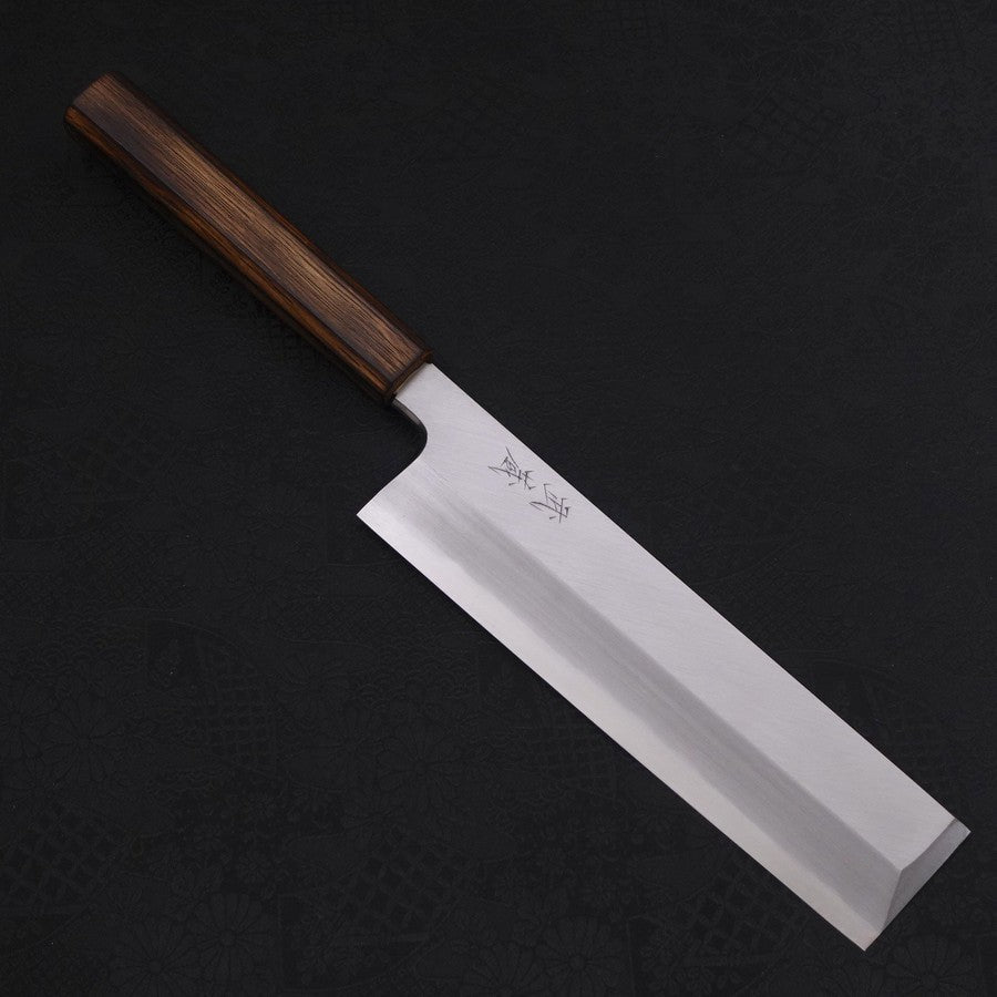 Premium Usuba Knife (Kanto) - White Steel #2 Kasumi Sumi Urushi Handle 210mm - Japanese Chef Knife for Slicing Vegetables & Sushi Preparation
