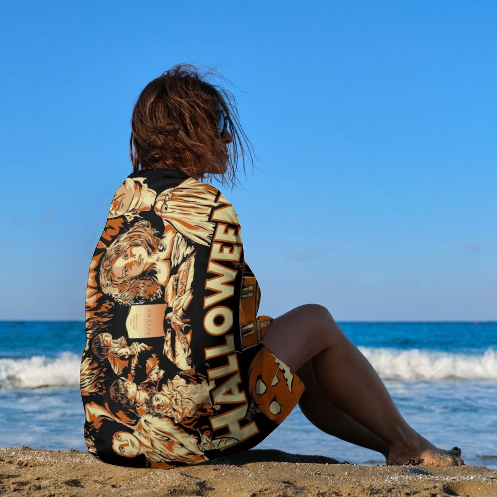 Quick-Dry Absorbent Travel Towel - Halloween Michael Myers Design - Lightweight Sand-Free Beach & Swim Towel for Travel, Pool, Gym, and Outdoor Activities
