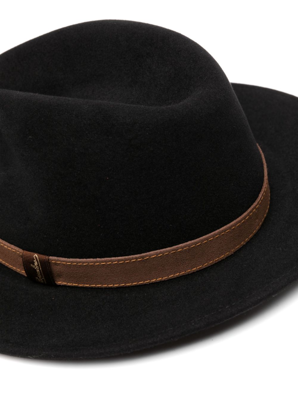 Borsalino Black Fedora Hat for Men - Classic Wool Felt Dress Hat for Formal Wear & Special Occasions