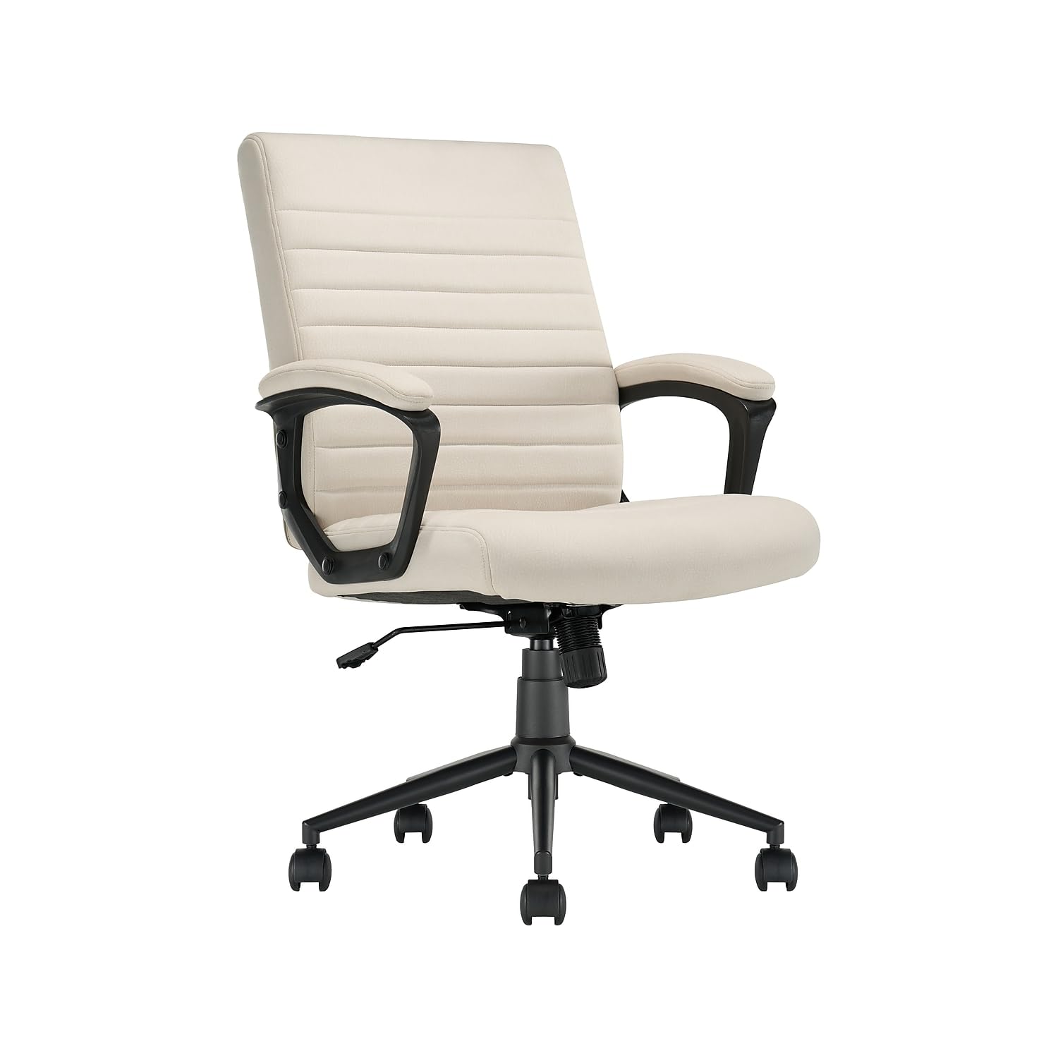 Transform 3.0 Ergonomic Vegan Leather Swivel Office Chair - Adjustable Height, Lumbar Support - White Modern Desk Chair (CCHR10008C) for Home Office, Gaming & Workspace