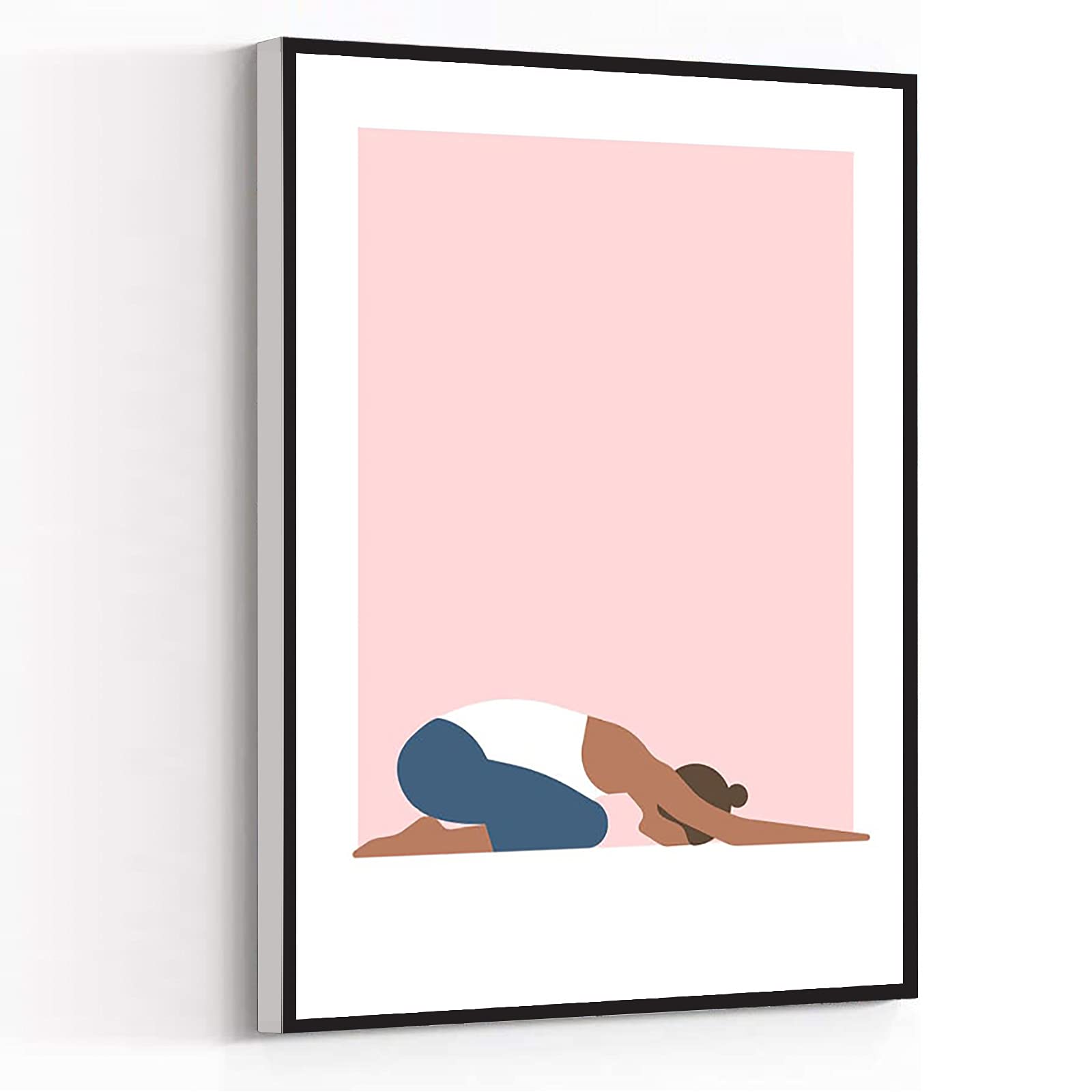 Modern Yoga Art Canvas Print - 16''x24'' Framed Spiritual Yoga Poster for Home, Dorm, Bathroom & Studio Decor - Perfect Gift for Yoga Lovers & Meditation Spaces