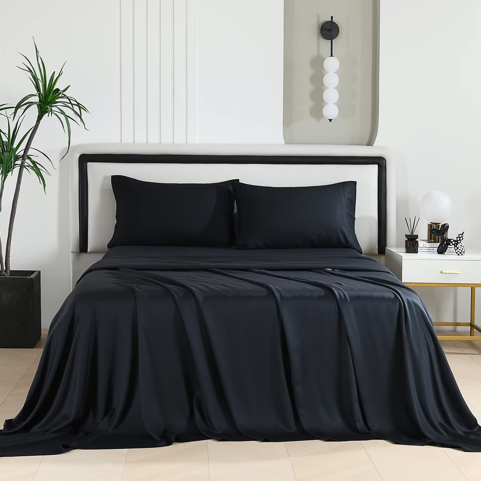 100% Organic Bamboo King Size Sheet Set - Ultra Soft & Cooling All-Season Bed Sheets with 16