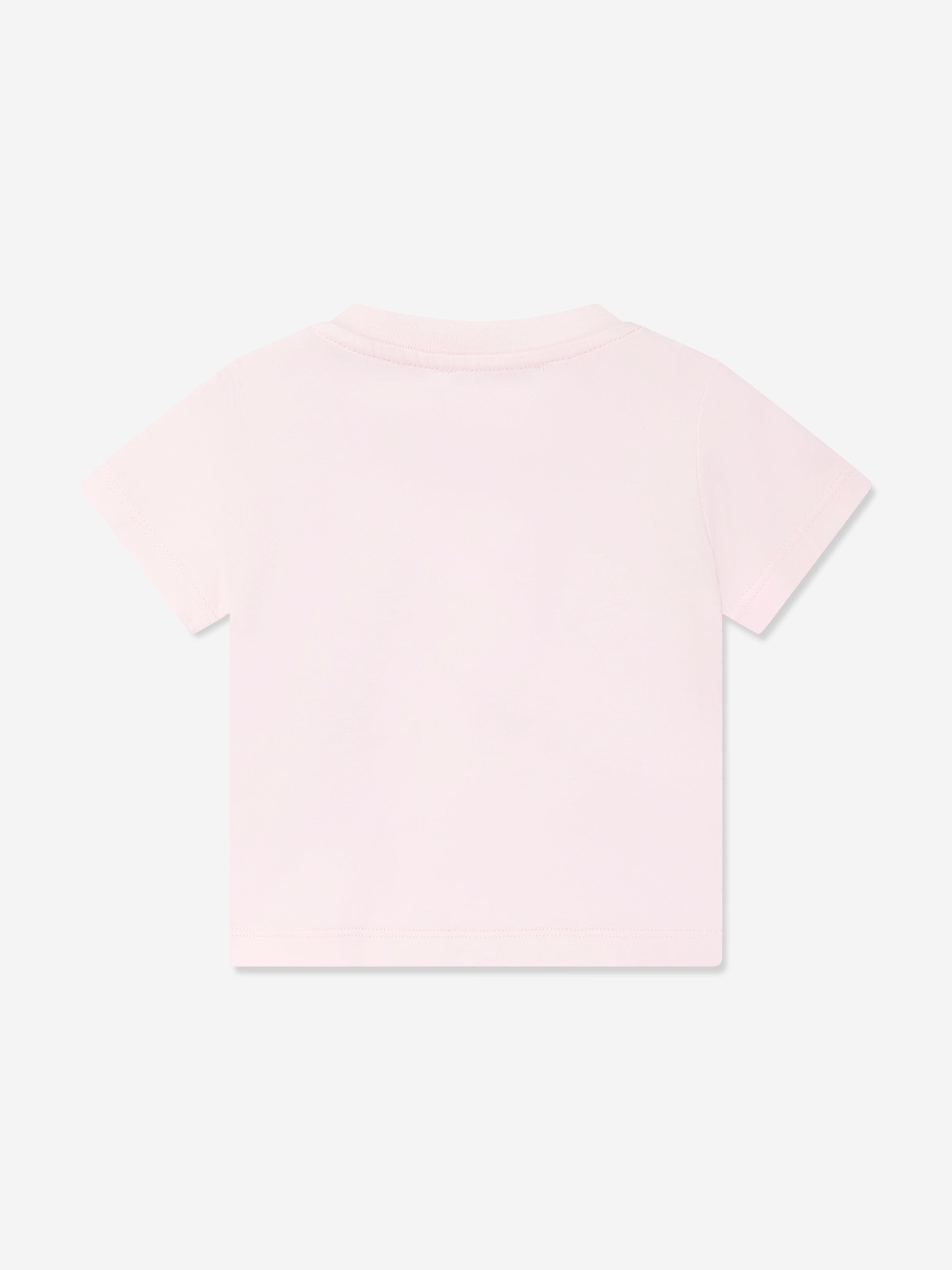 Baby Girls Pink Logo T-Shirt - Soft Cotton Casual Tee for Toddlers & Infants | Perfect for Playdates, Daycare & Family Outfits