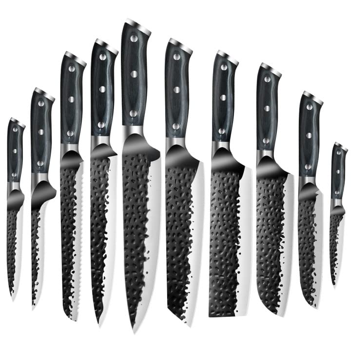 ZENG 10-Piece Professional Chef Knife Set - Japanese High Carbon Stainless Steel Kitchen Knives with Sheath & Gift Box - Perfect for Home Cooking, Meat Cutting, Vegetable Chopping & Culinary Gifts
