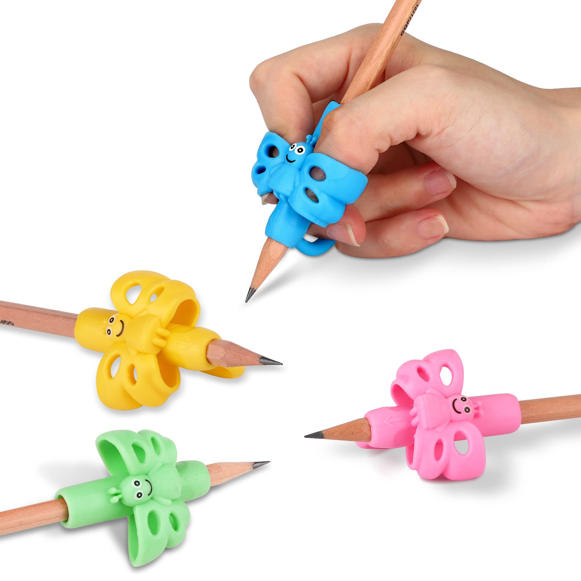 Koabbit 8-Pack Pencil Grips for Kids - Ergonomic Writing Aid for Handwriting Improvement, Posture Correction & Grip Training - Ideal for Toddlers & Preschoolers - Perfect for Classroom, Homework & Art Activities