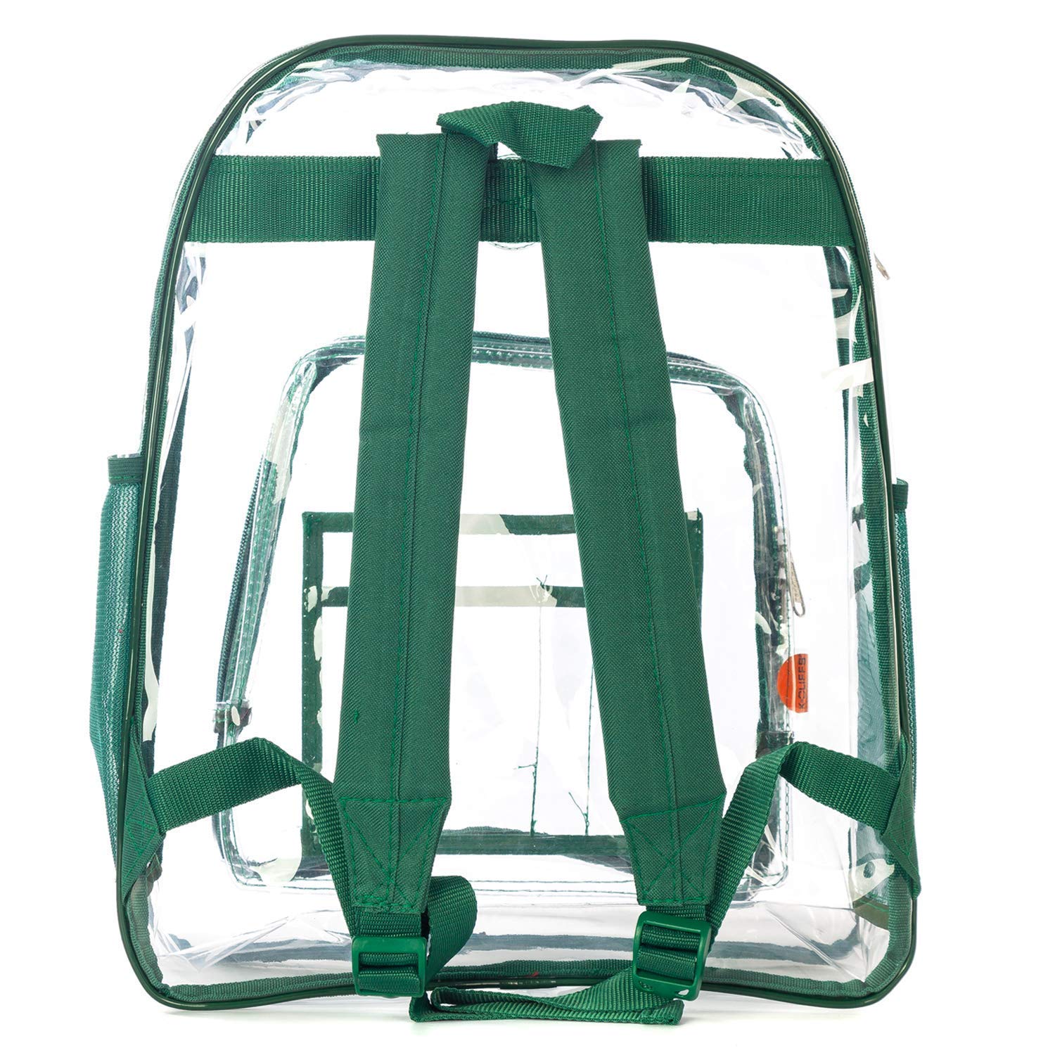 Heavy Duty Clear Backpack - Transparent School Bag with Large Capacity, See Through Security Work Bag for Students & Professionals | Perfect for School, Work, Travel & Stadium Events (Green)