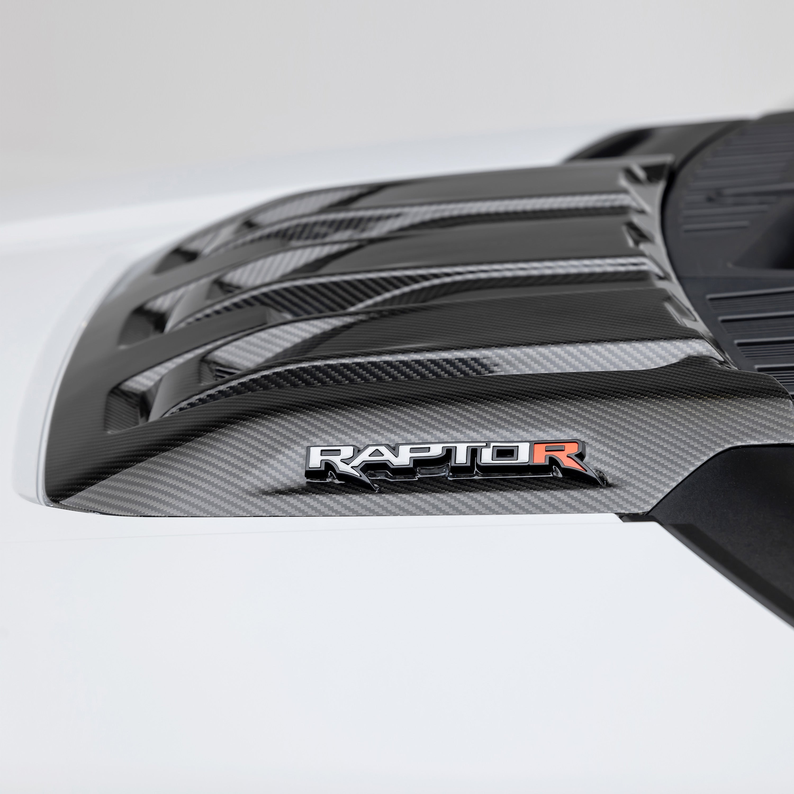 Ford F-150 Raptor R Carbon Fiber Hood Scoop Trim - 2x2 Twill Weave PP Material | Upgrade Your Truck's Style & Performance for Off-Road Adventures