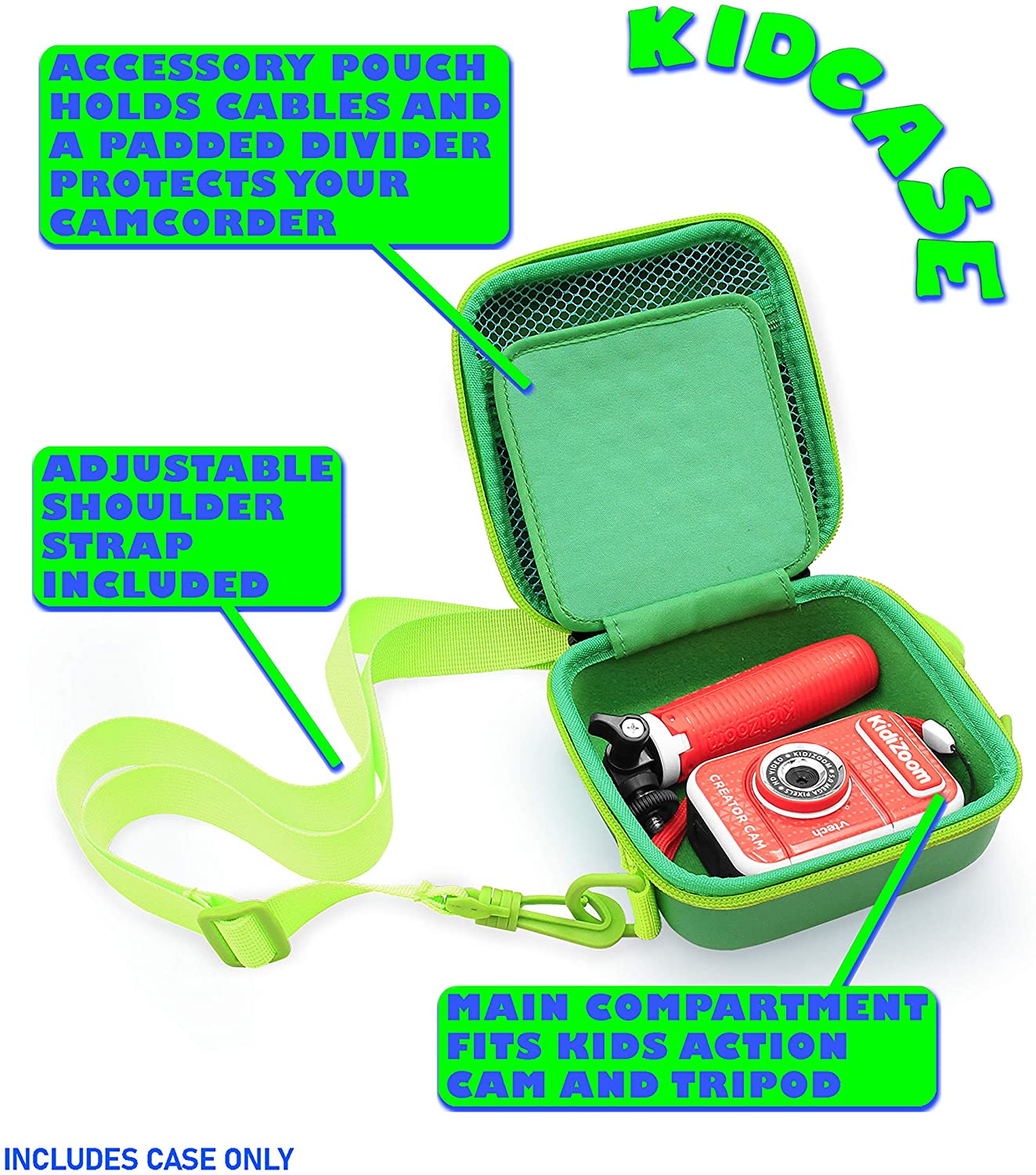 CASEMATIX Protective Case for VTech Kidizoom Creator Cam & Kidizoom Camera - Durable Storage Pouch for Kids Video Camera Accessories - Perfect for Travel, School & Outdoor Adventures