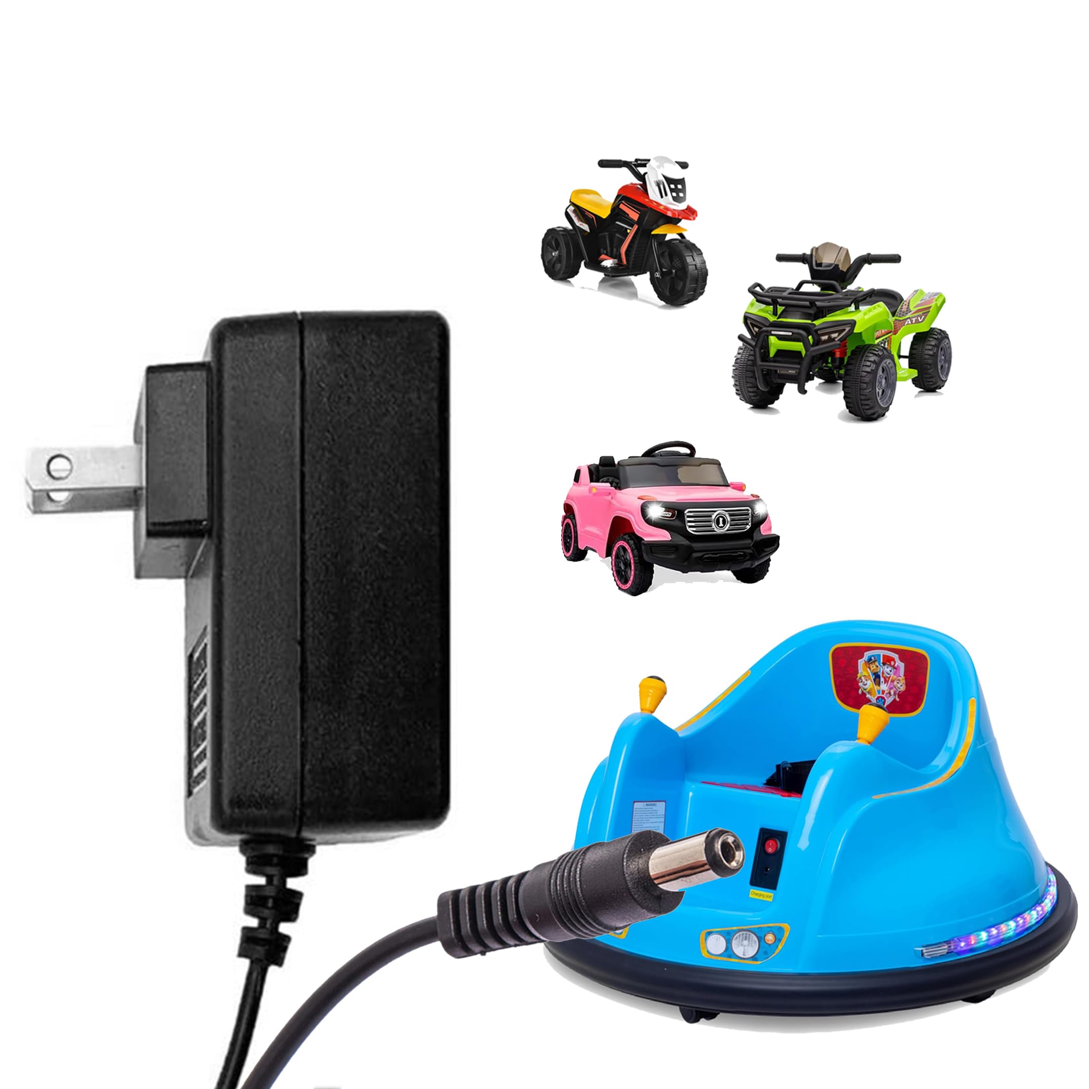 Universal 6V Bumper Car Charger - Compatible with Flybar, Kidzone & Best Choice Products SUV Ride-On Cars (6Volt 1A) - Perfect for Kids' Electric Vehicles, Indoor/Outdoor Play & Birthday Gifts