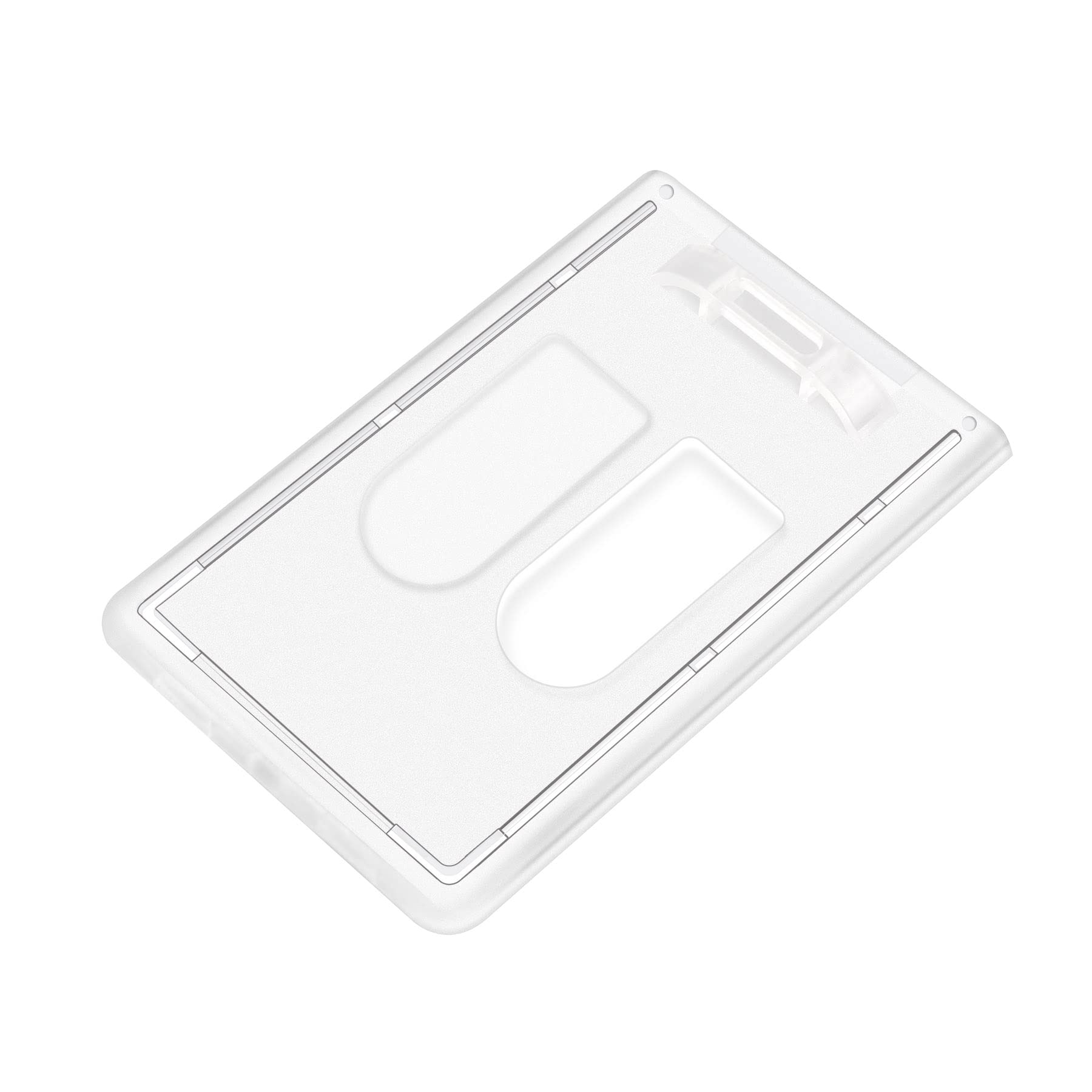 25 Pack Fallen One Name Badge Holders - Durable Hard Plastic ID Card Holders with Thumb Slots, 2 Card Capacity Vertical Design for Conventions, Workplaces & Events