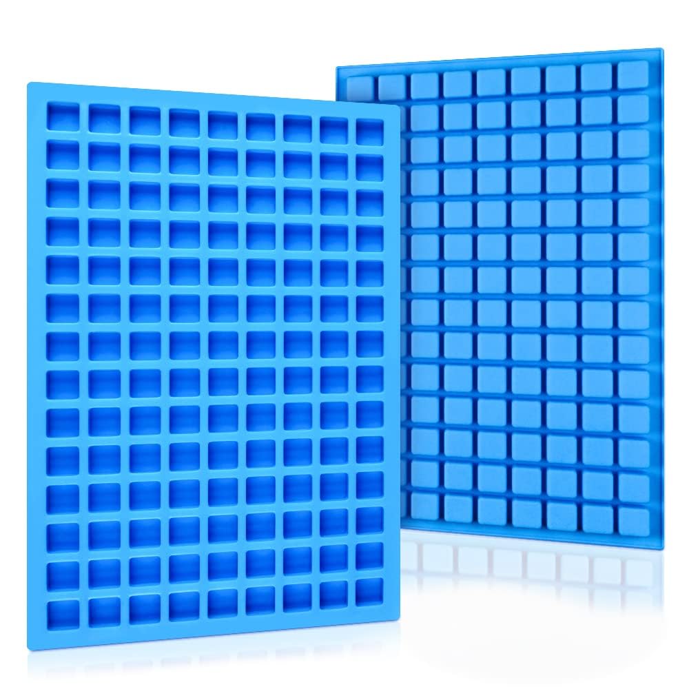 Premium Square Silicone Candy Molds (2-Pack) - Mini Food-Grade Silicone Molds for Hard Candy, Chocolate, Gummy Bears, Caramel & Ganache - Perfect for Baking, Ice Cubes & DIY Dessert Making at Home