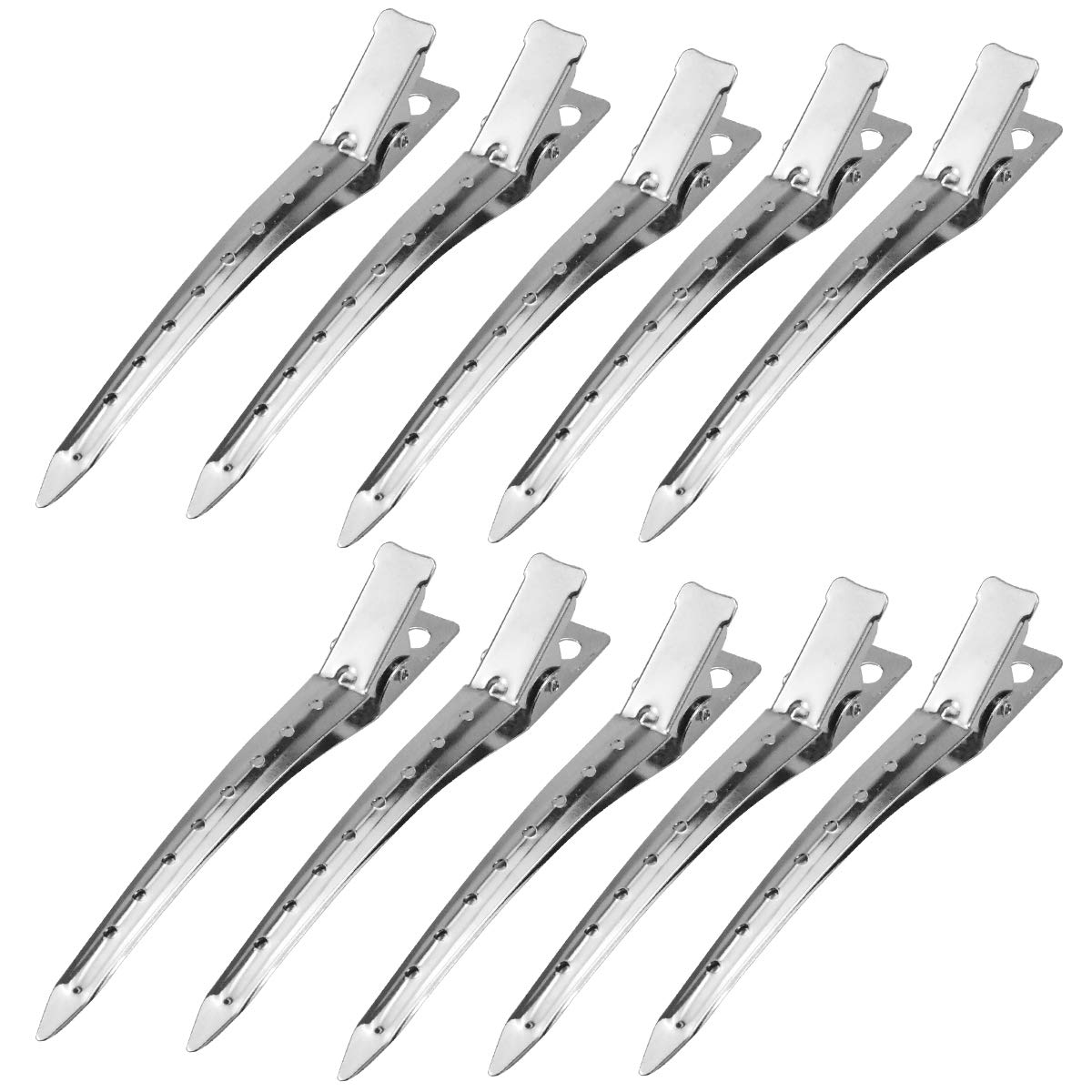 24Pcs Duck Billed Hair Clips - 3.5 Inch Professional Metal Hair Sectioning Clips for Salon, Barbershop & DIY Styling (Silver) - Perfect for Women, Girls Hair Accessories & Bow Making