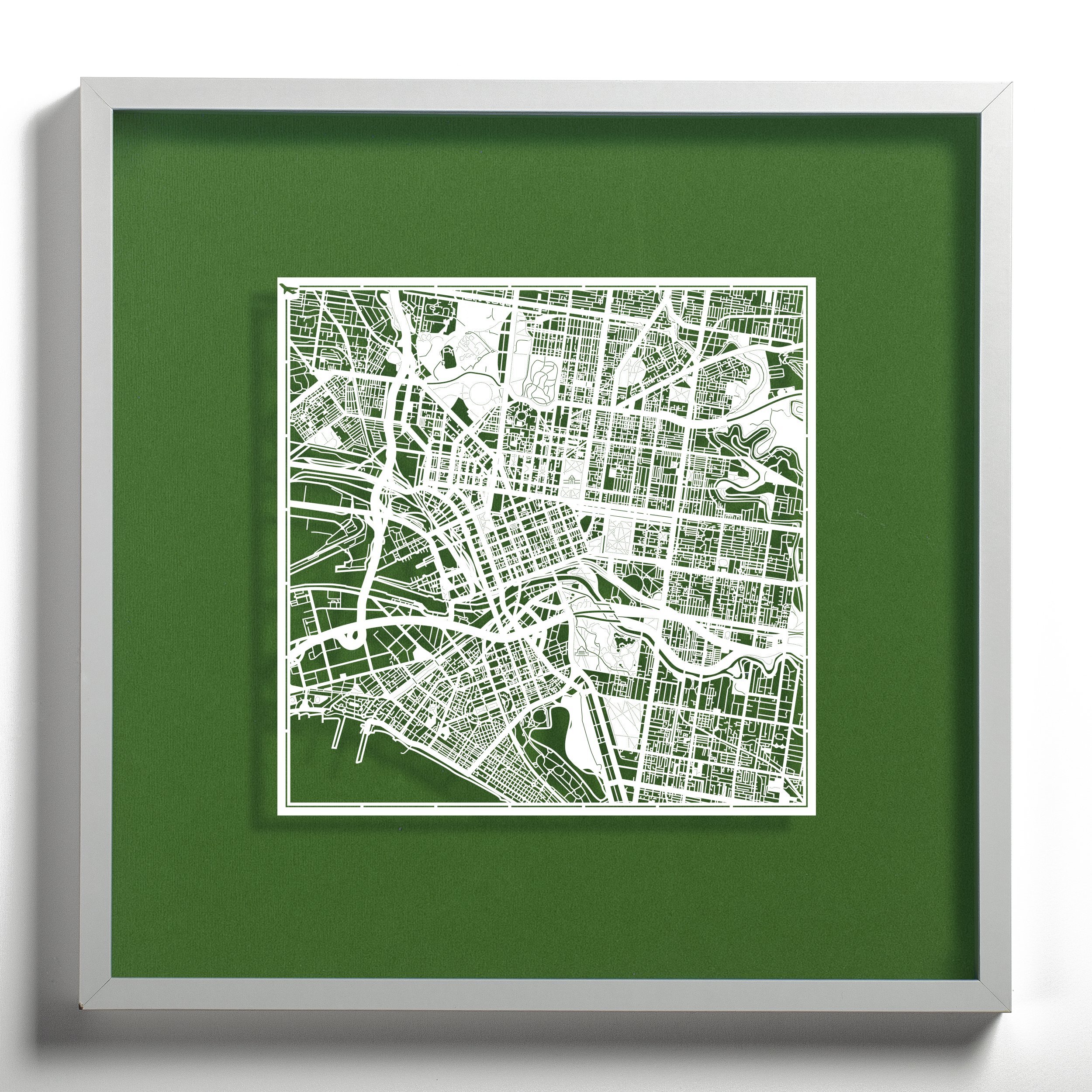 O3 Design Studio Melbourne Paper Cut Map - 12x12 Inch White Paper Art Wall Decor for Home, Office & Gift Giving