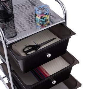 Happygrill 4-Drawer Rolling Storage Cart with Locking Wheels - Mobile Organizer for Home Office, Craft Supplies, Scrapbooking & Paper Storage - Perfect for Office Organization, Classroom & Craft Room