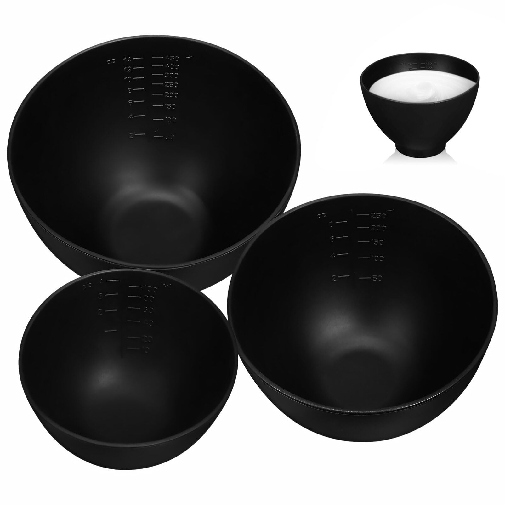 3pcs Silicone Mask Mixing Bowls for DIY Facial & Spa - Beauty Accessories, Salon Tools, Mask Making Containers - Perfect for Home Spa, Professional Salons & DIY Skincare Routines