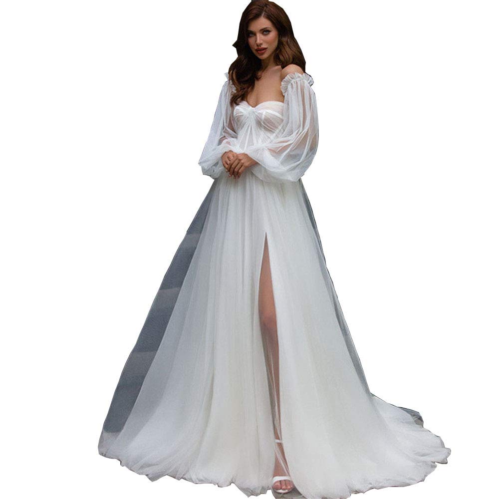 Elegant Long Sweetheart Tulle Prom Dresses for Women - Sleeved Formal Ball Gown 2021 | Perfect for Homecoming, Wedding, Quinceañera & Special Occasions