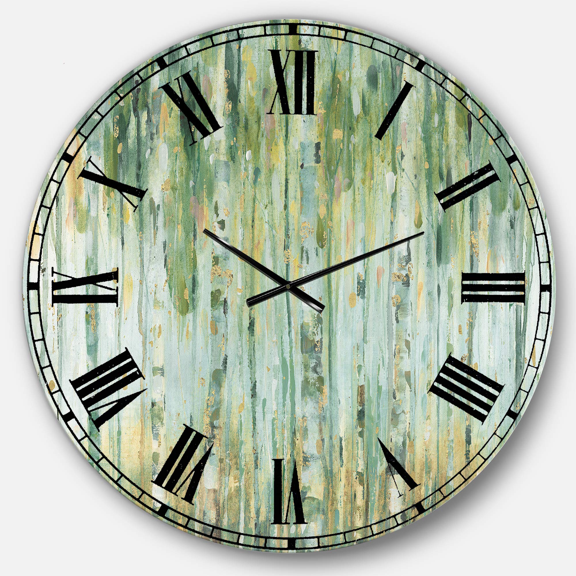 Designart Golden Birch Forest V Wall Art - Farmhouse Circle Decorative Metal Wall Clock for Home, Living Room, Bedroom & Office | Rustic Nature-Inspired Decor for Cozy Spaces