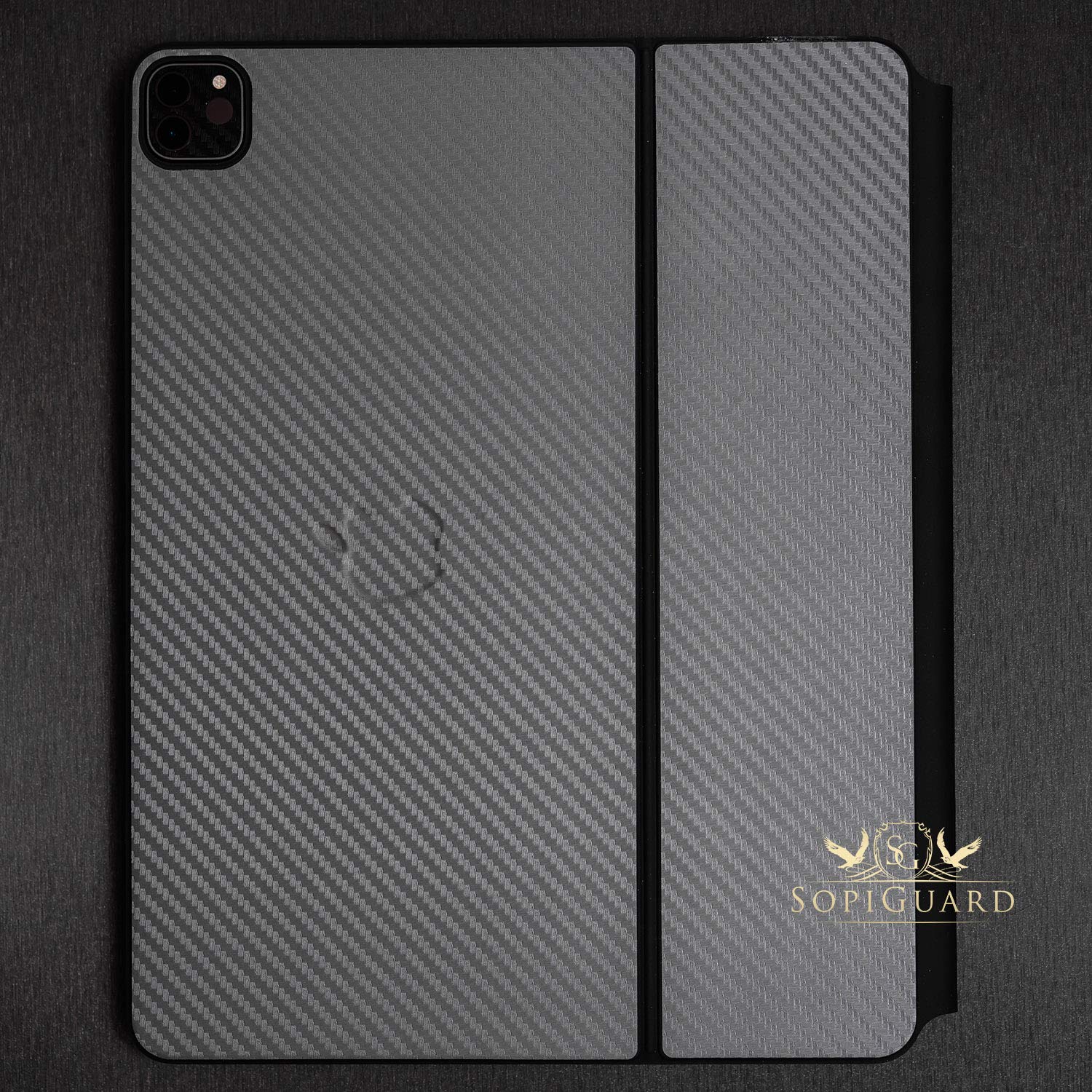 SopiGuard Protective Skin for iPad Pro Magic Keyboard 12.9 (A2229) - Honeycomb Black Vinyl Sticker Cover with Edge-to-Edge Protection for Top, Keyboard & Back Panel | Perfect for Work, Travel & Everyday Use
