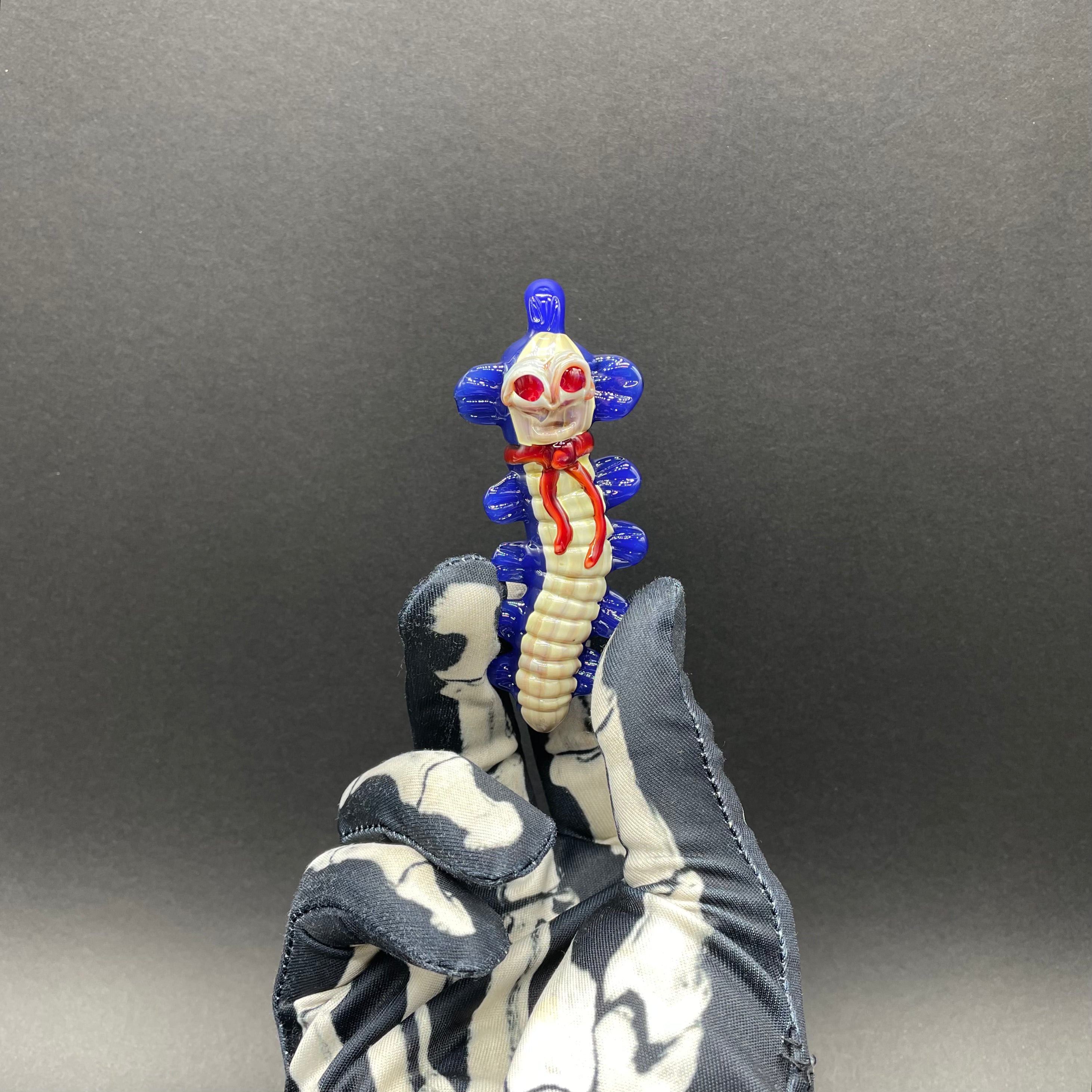 Labyrinth Worm Pendant Necklace - Unique Gothic Jewelry for Women, Handmade Silver Plated Charm for Cosplay, Halloween, and Alternative Fashion