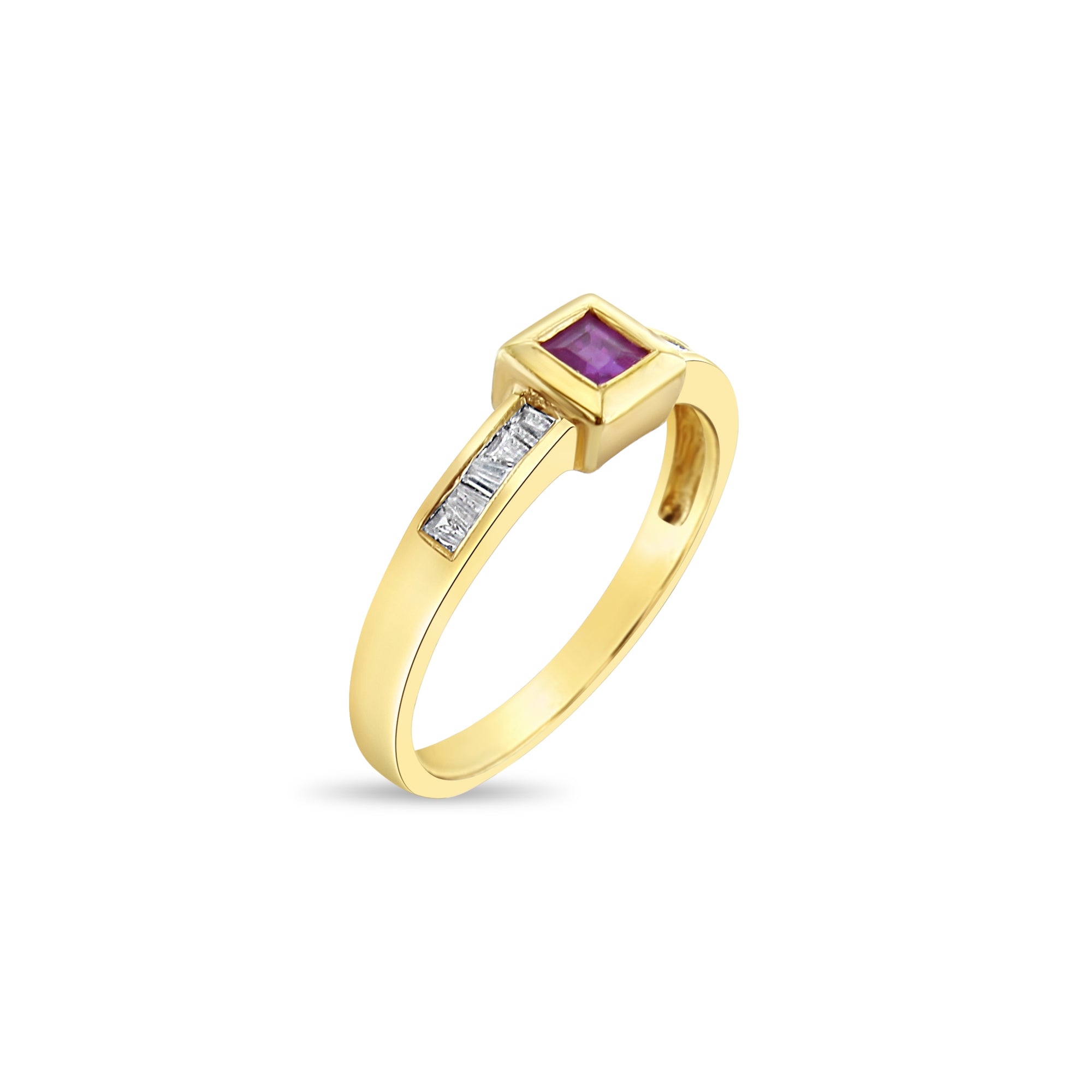 Vintage Style Ruby & Diamond Ring 14k Yellow Gold - Elegant Jewelry for Weddings, Anniversaries & Special Occasions
