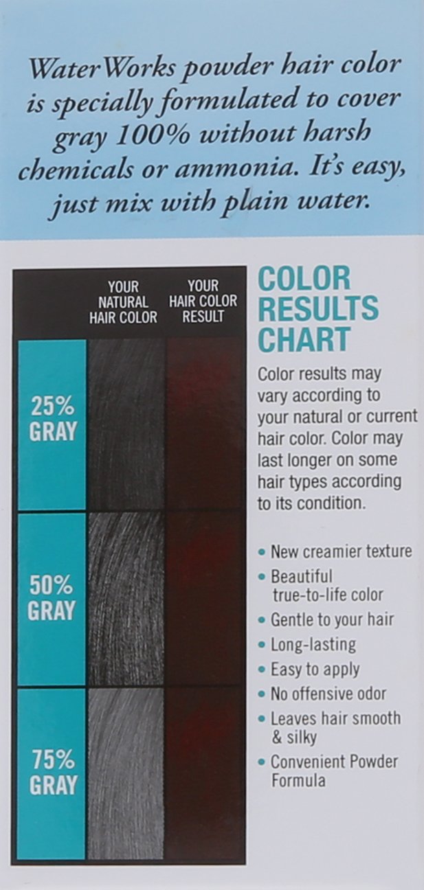 Waterworks Permanent Powder Hair Color #28 Burgundy - Long-Lasting Vibrant Burgundy Shade for Salon-Quality Home Hair Dyeing