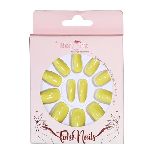 Beromt False Nails Set - 24pcs Full Cover Fake Nails with Matte Finish, Salon Ready Press On Nails for Women | Beautiful Solid Colors | Professional Manicure | Perfect for Parties, Weddings & Special Occasions - BFN413PSN
