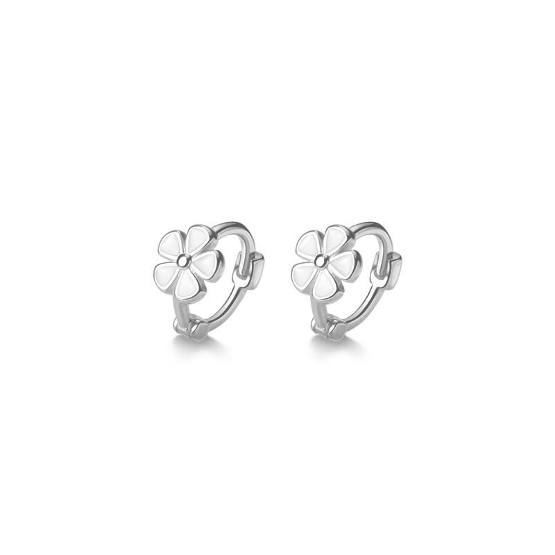 14K Gold Plated Sterling Silver Floral Butterfly Huggie Hoop Earrings - Elegant Dainty Trendy Jewelry for Women & Teen Girls | Perfect for Everyday Wear, Date Nights & Gifts