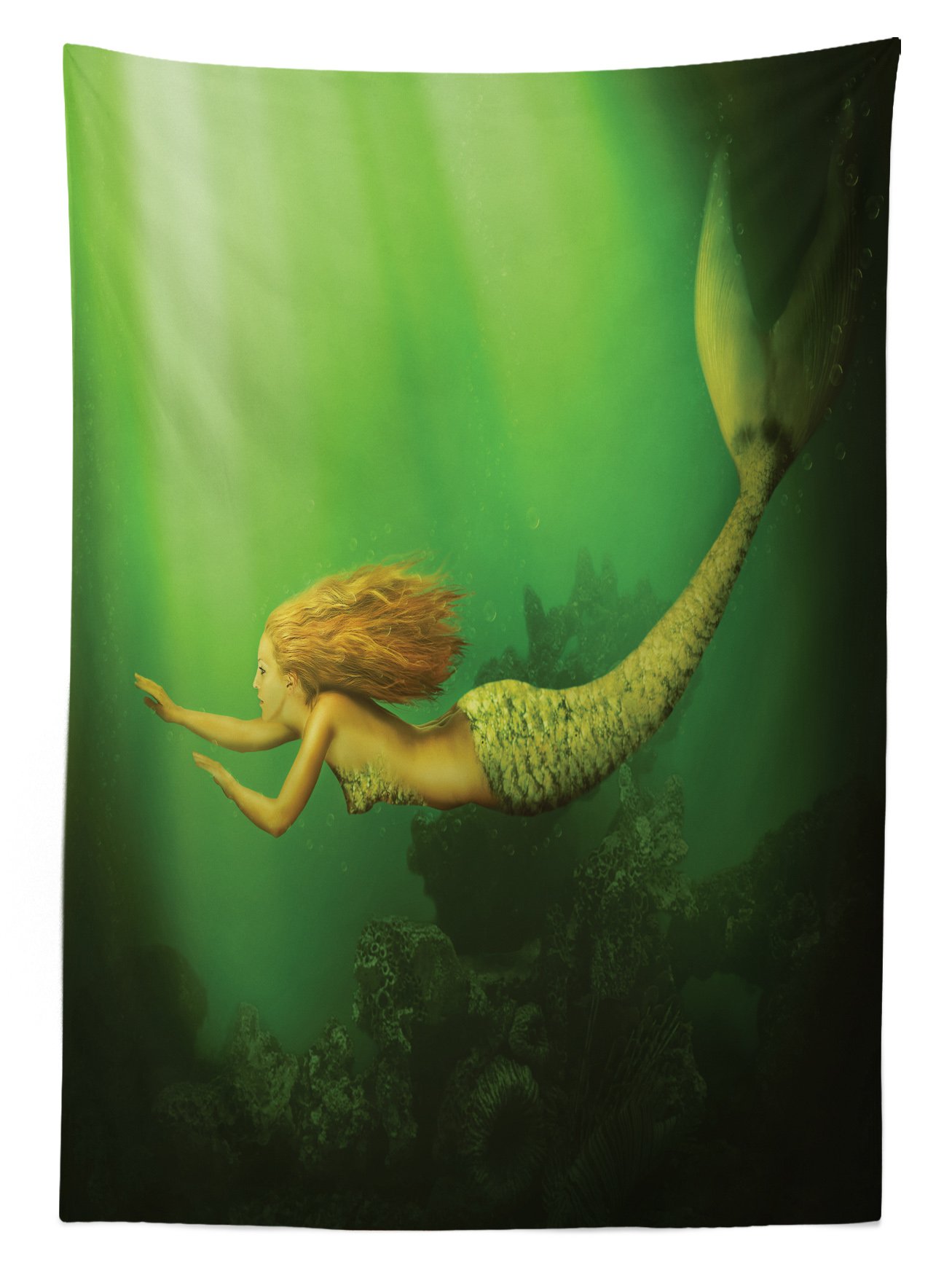 Ambesonne Waterproof Mermaid Tablecloth 58