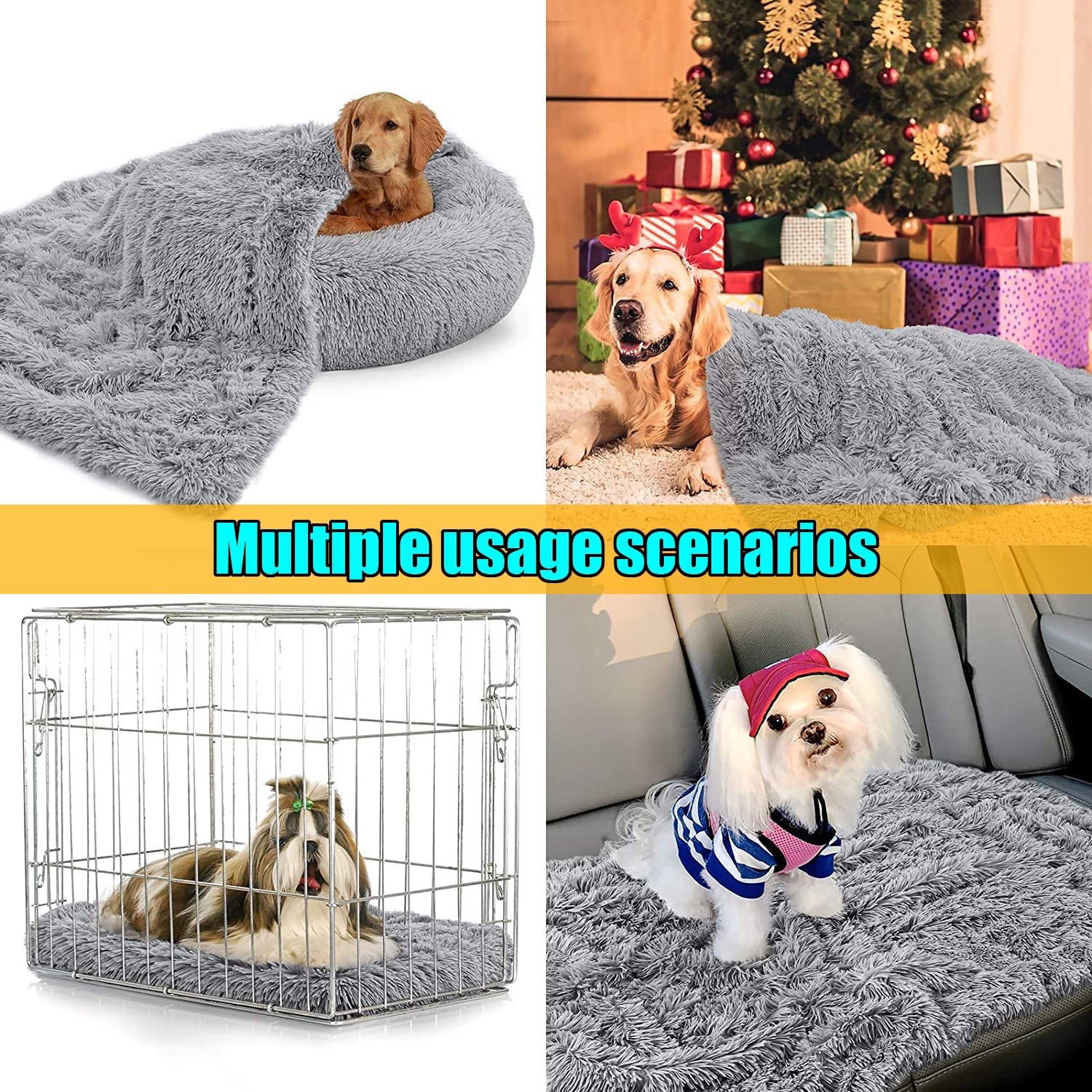 **Soft Fluffy Fleece Pet Blanket for Dogs & Cats - Reversible Sherpa Throw Blanket for Bed, Couch & Travel - Washable Lightweight Dog Bed Mat for Puppy & Kitten (S, M, L, XL) - Perfect for Cozy Naps & Home Decor**