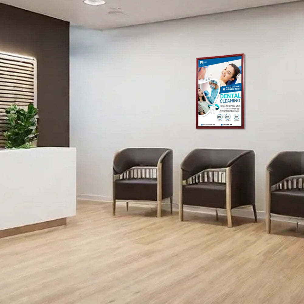 27x40 Wood Poster Frame - Premium Swing Frame for Movie Posters, Art Prints & Memorabilia Display - Perfect for Home Theater, Gallery Walls & Collectibles Showcase