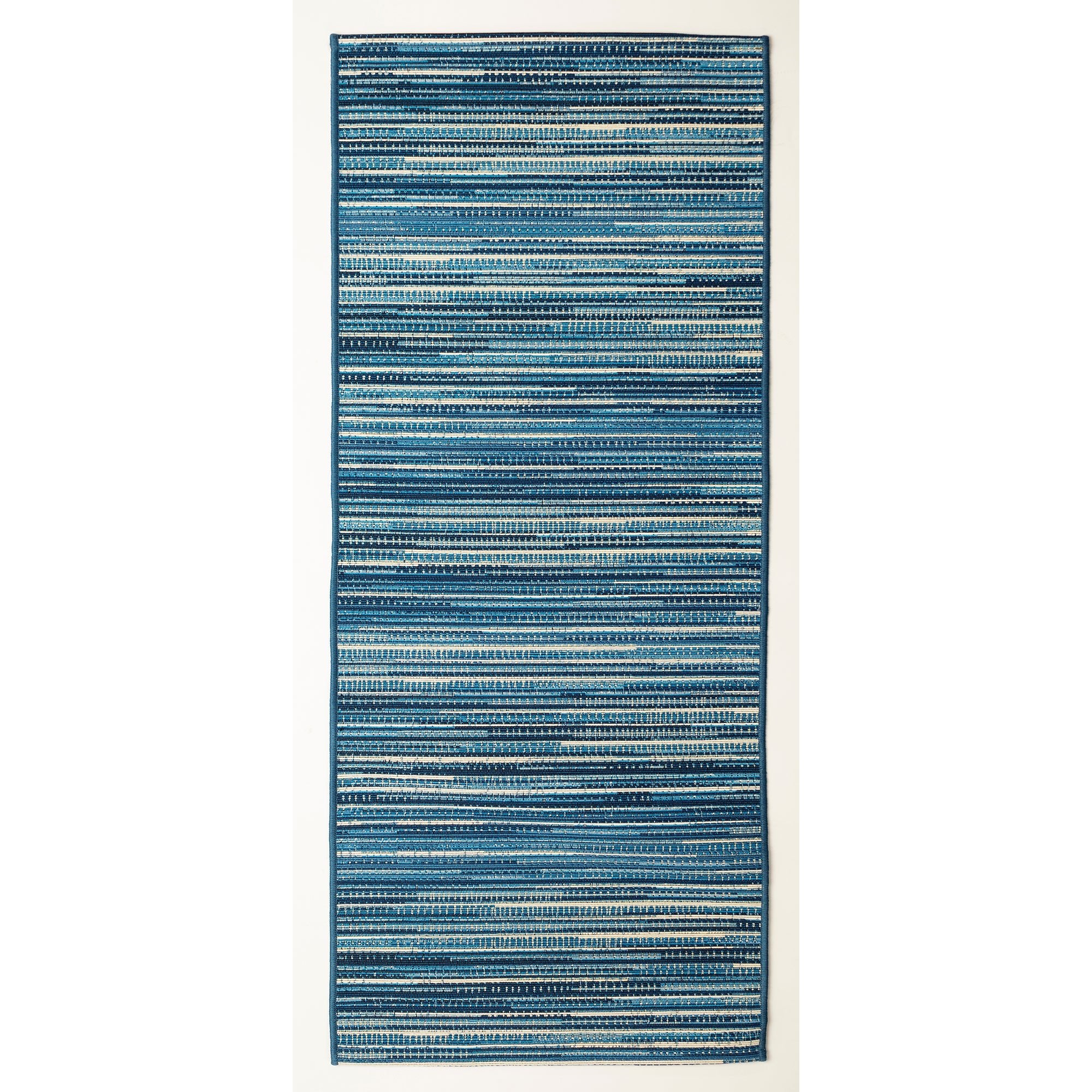 Liora Manne Marina Stripes Indoor/Outdoor Rug - China Blue Design | Perfect for Living Room, Patio & Beach House Decor