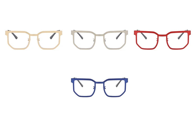 CCspace Women's Full Rim Polygon Alloy Eyeglasses Frame 57428 - Stylish Geometric Glasses for Work, Reading & Fashion Accessories