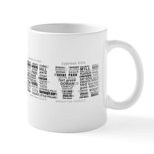 White - Brooklyn NYC Typographic Art Mugs