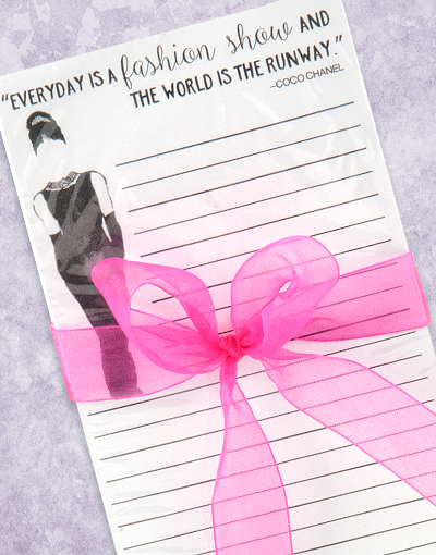 Fashion Show Shopping List Pad - Stylish & Functional Notepad for Runway Shopping - Perfect for Fashion Enthusiasts & Event Planners