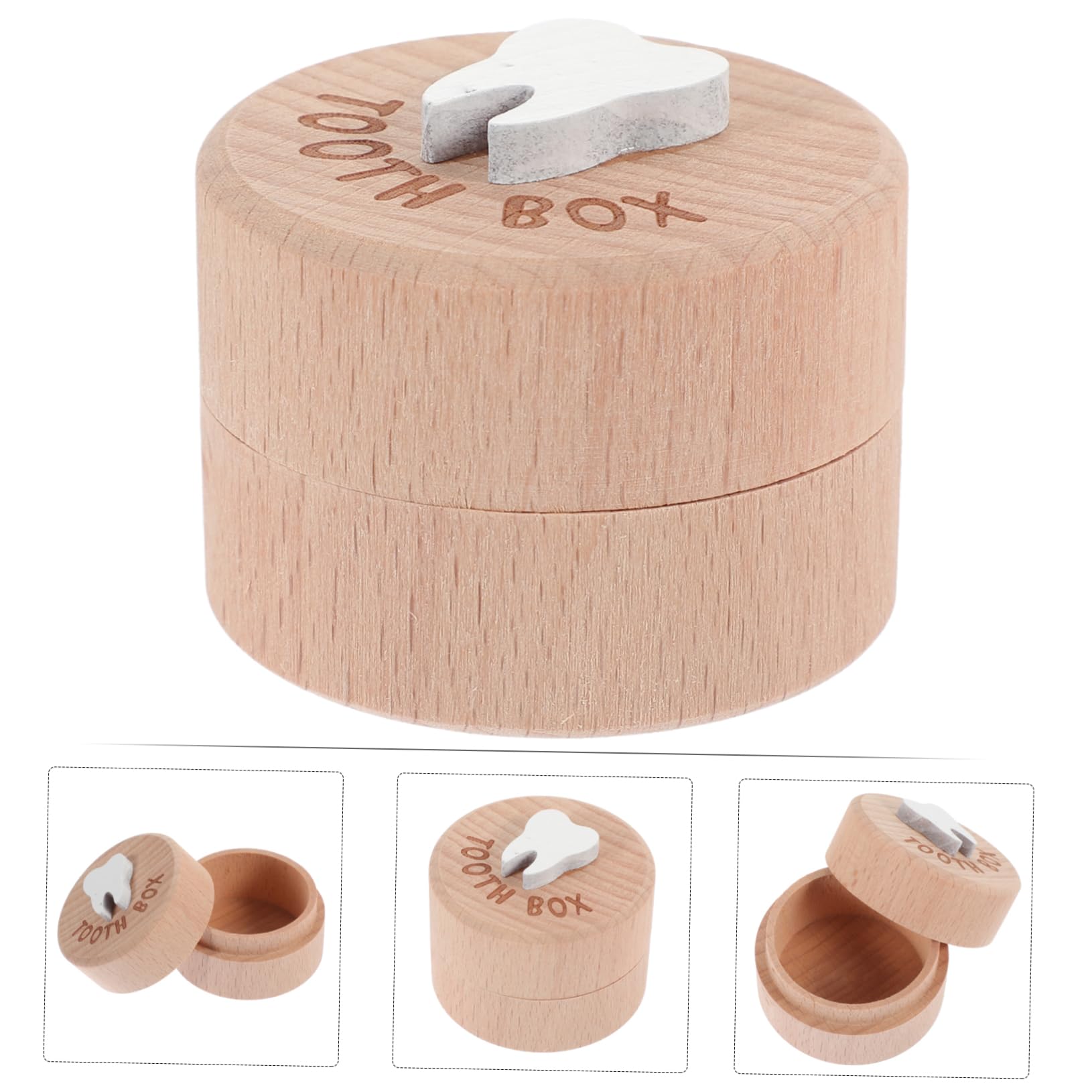 MUSISALY Wooden Baby Tooth Keepsake Box - First Tooth Memory Storage for Newborns, Toddlers, Boys & Girls - Perfect for Baby Showers, Christenings & Milestone Gifts