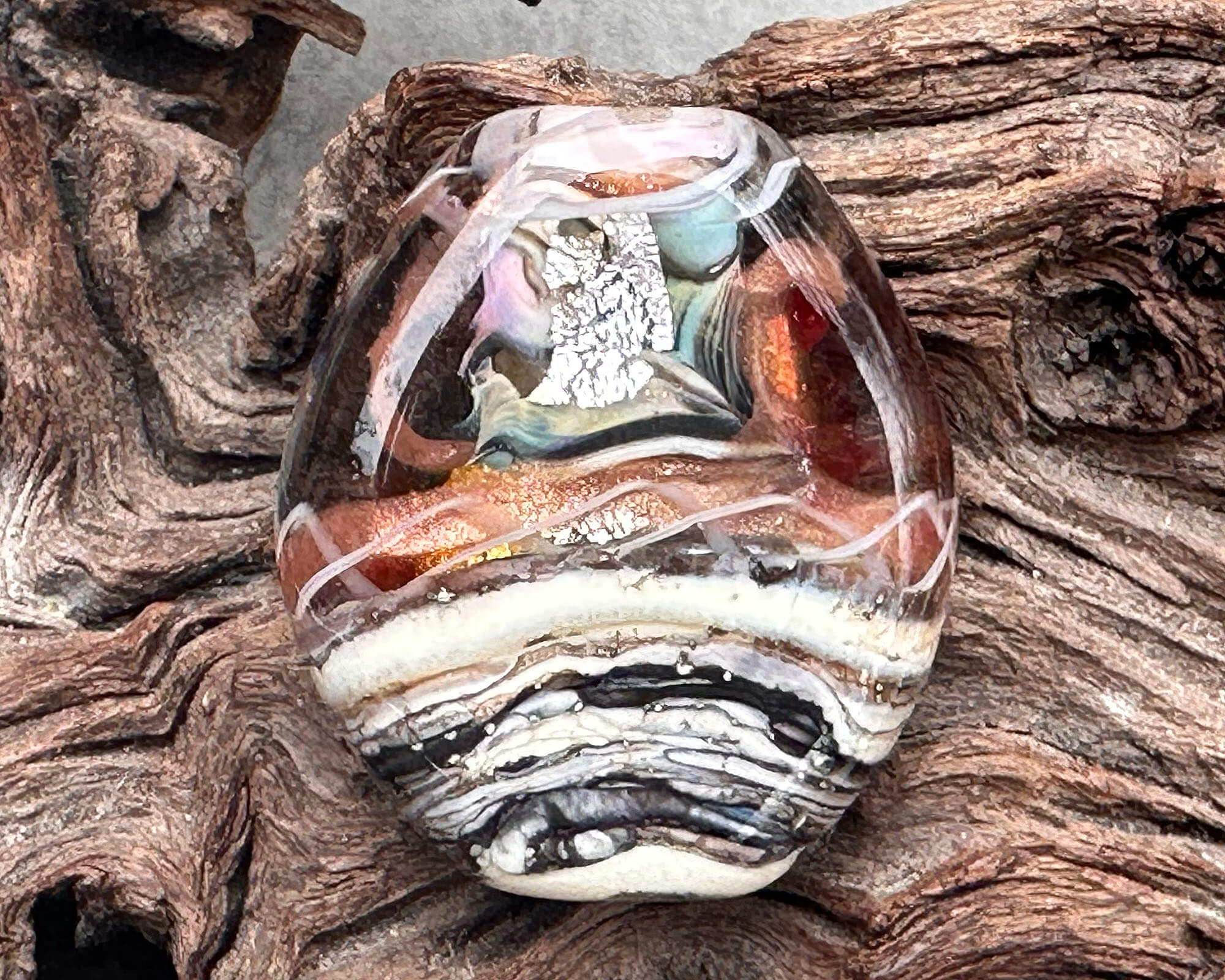 Handmade Organic Lampwork Glass Focal Bead SRA - Unique Artisan Jewelry Making Supplies for Necklaces, Bracelets & DIY Crafts