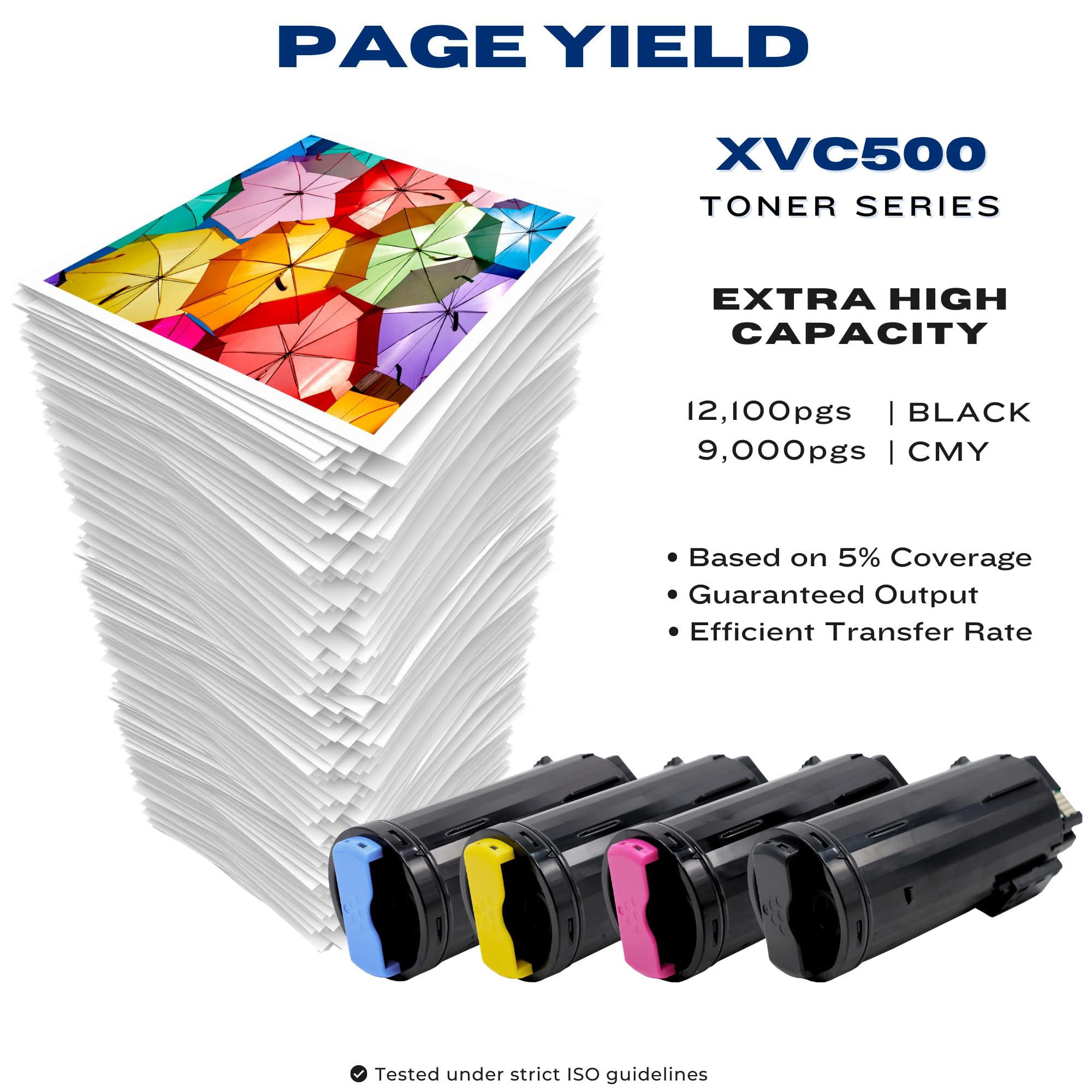 High-Yield Replacement Toner Cartridge 4-Pack for Xerox VersaLink C505X/C505S/C500N/C500DN (106R03869, 106R03866, 106R03867, 106R03868) - Compatible Color Ink Cartridges for Office Printing & High-Volume Documents