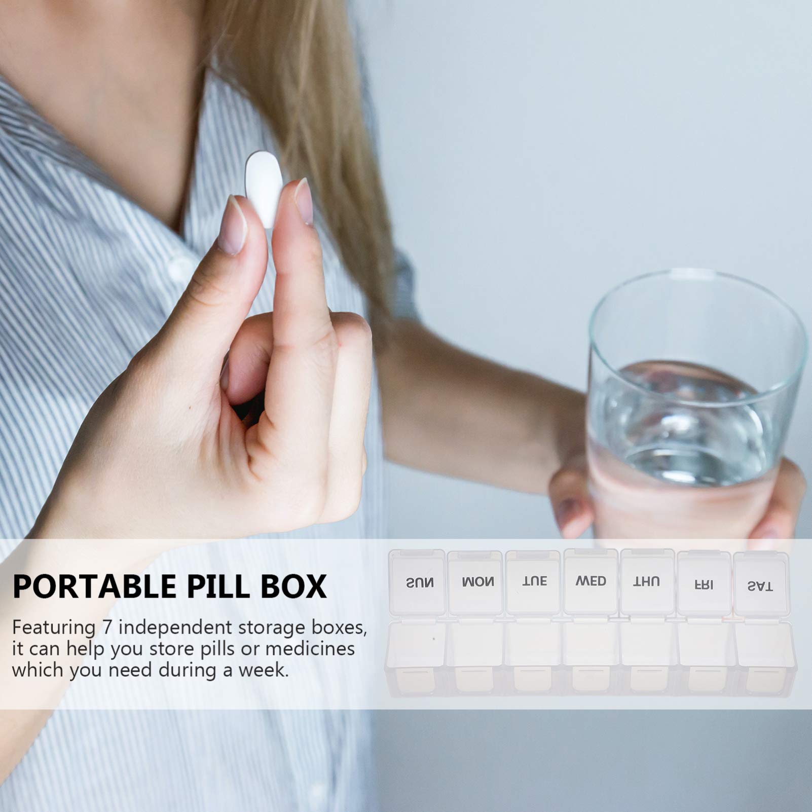 Hemoton 7-Grid Clear Plastic Storage Organizer Box - Portable Daily & Weekly Medicine Case for Travel, Home, Office | Perfect for Pills, Jewelry, Makeup, and Small Essentials